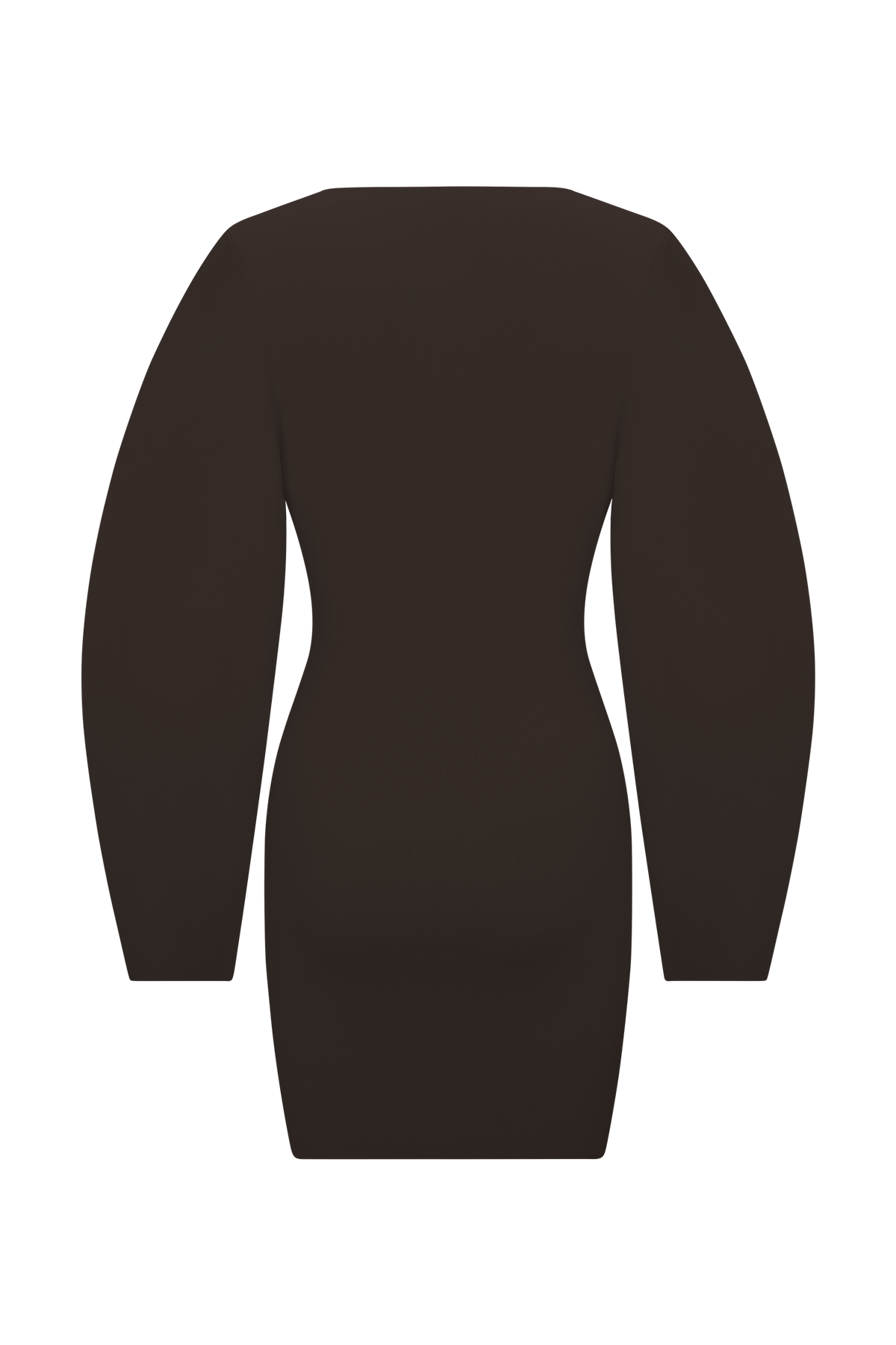 Billy Balloon Sleeve Knit Mini Dress - Dark Chocolate