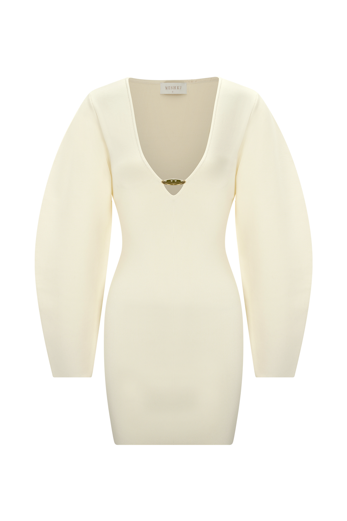 Billy Balloon Sleeve Knit Mini Dress - Ivory