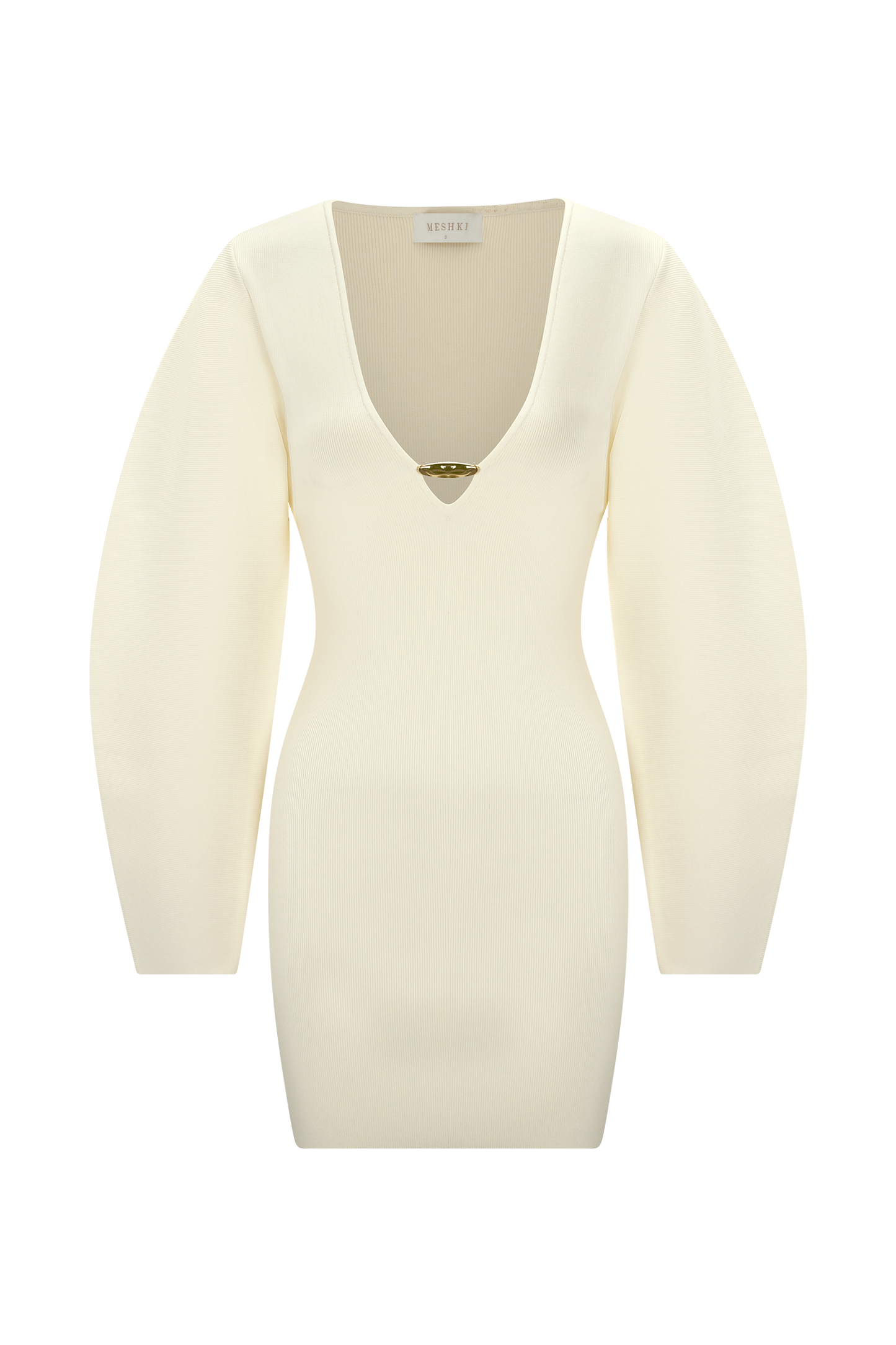 Billy Balloon Sleeve Knit Mini Dress - Ivory