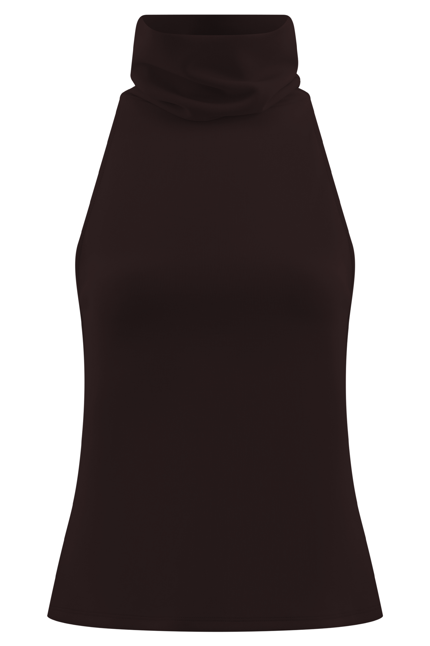 Birdie High Neck Sleeveless Top - Chocolate