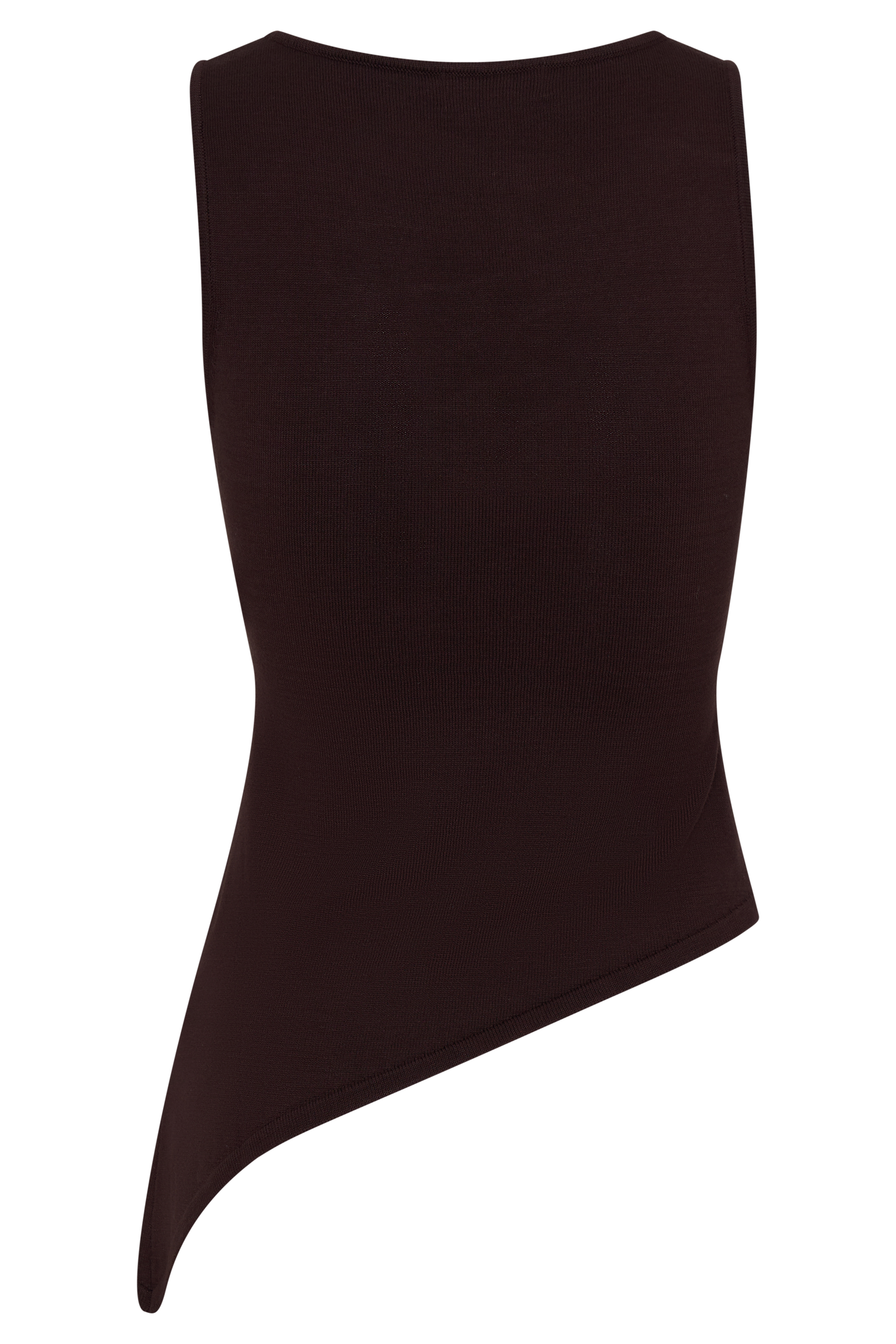 Brock Asymmetrical Neckline Knit Top - Dark Chocolate