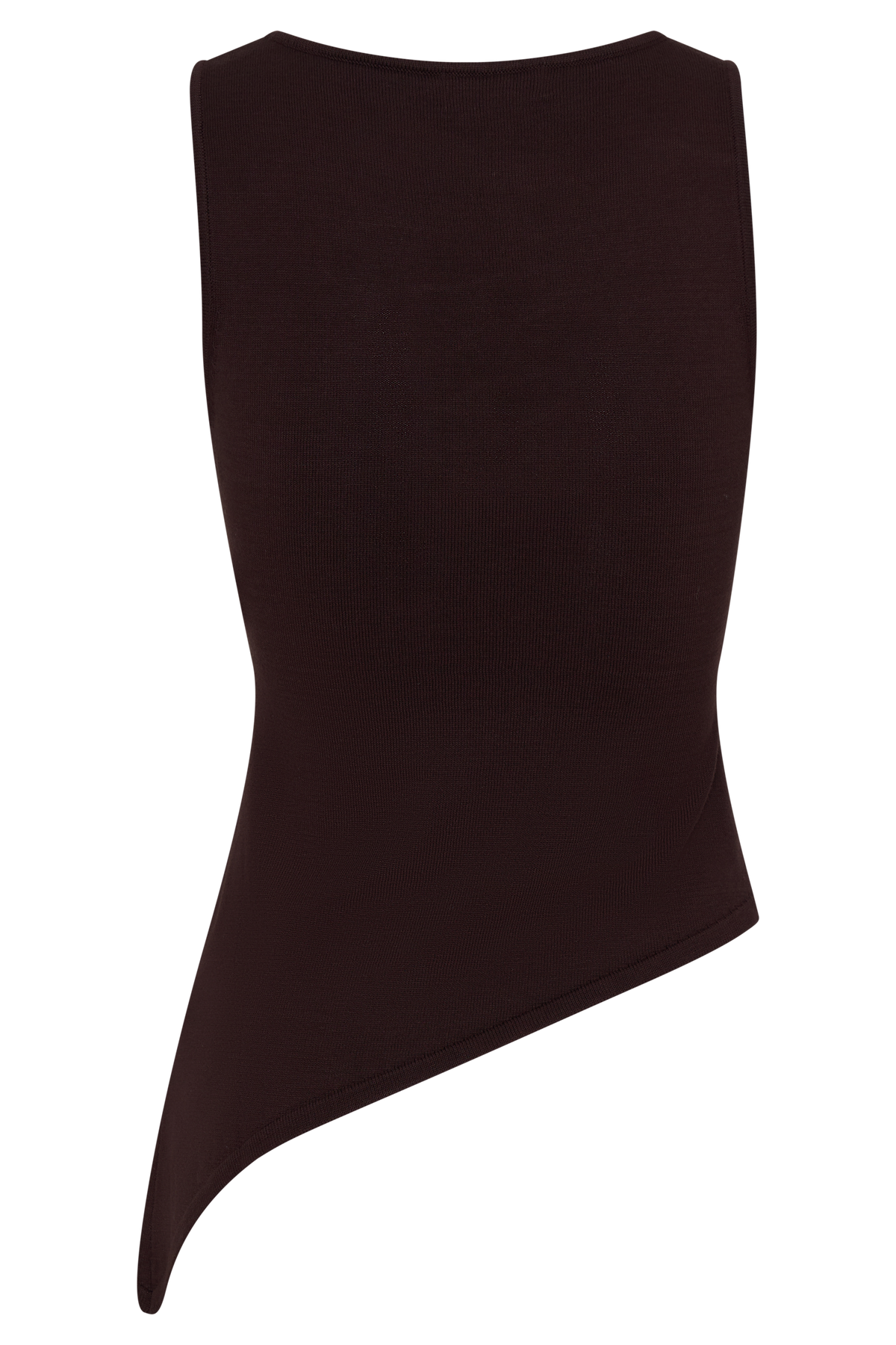 Brock Asymmetrical Neckline Knit Top - Dark Chocolate