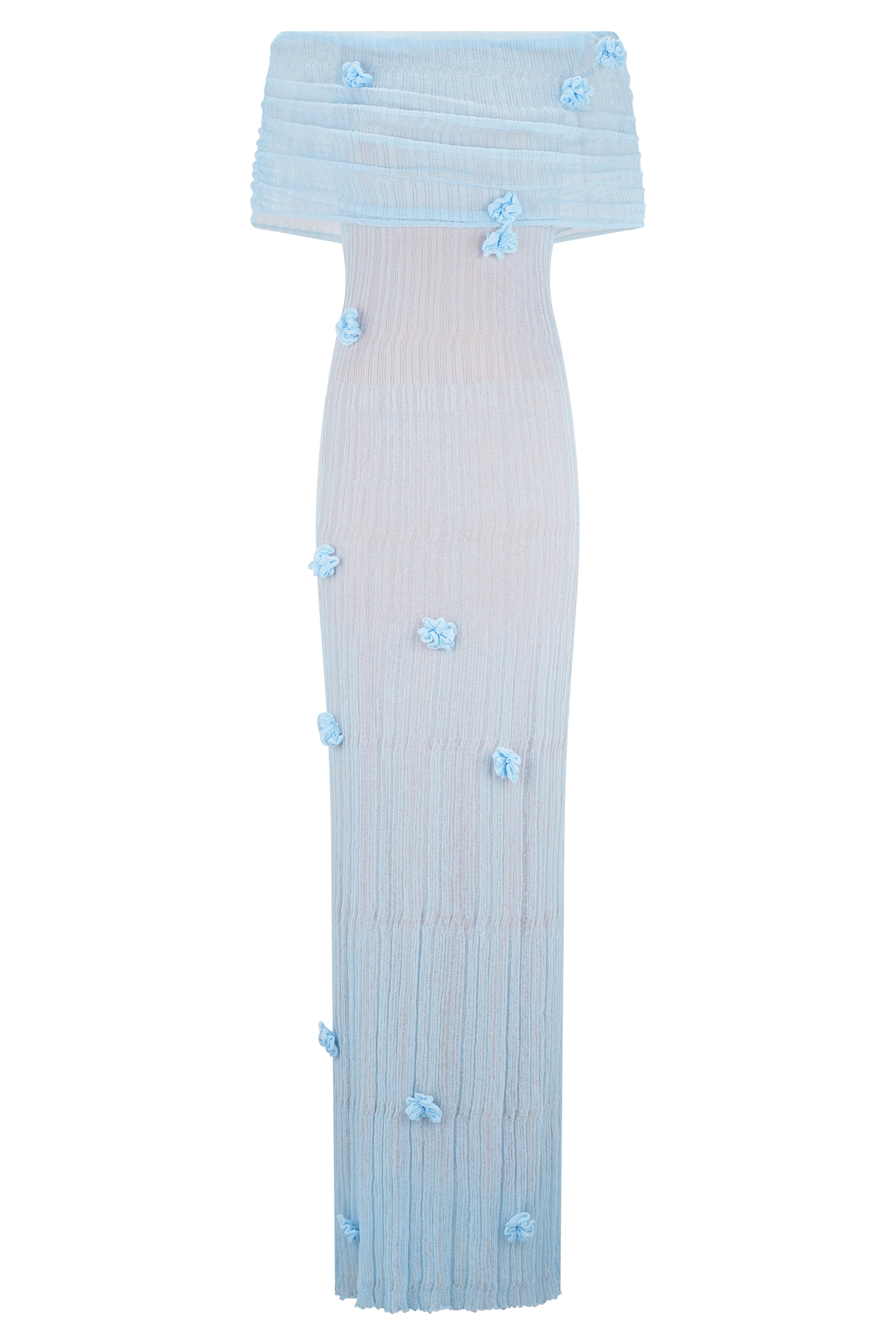 Brynn Orchid Knit Maxi Dress - Baby Blue