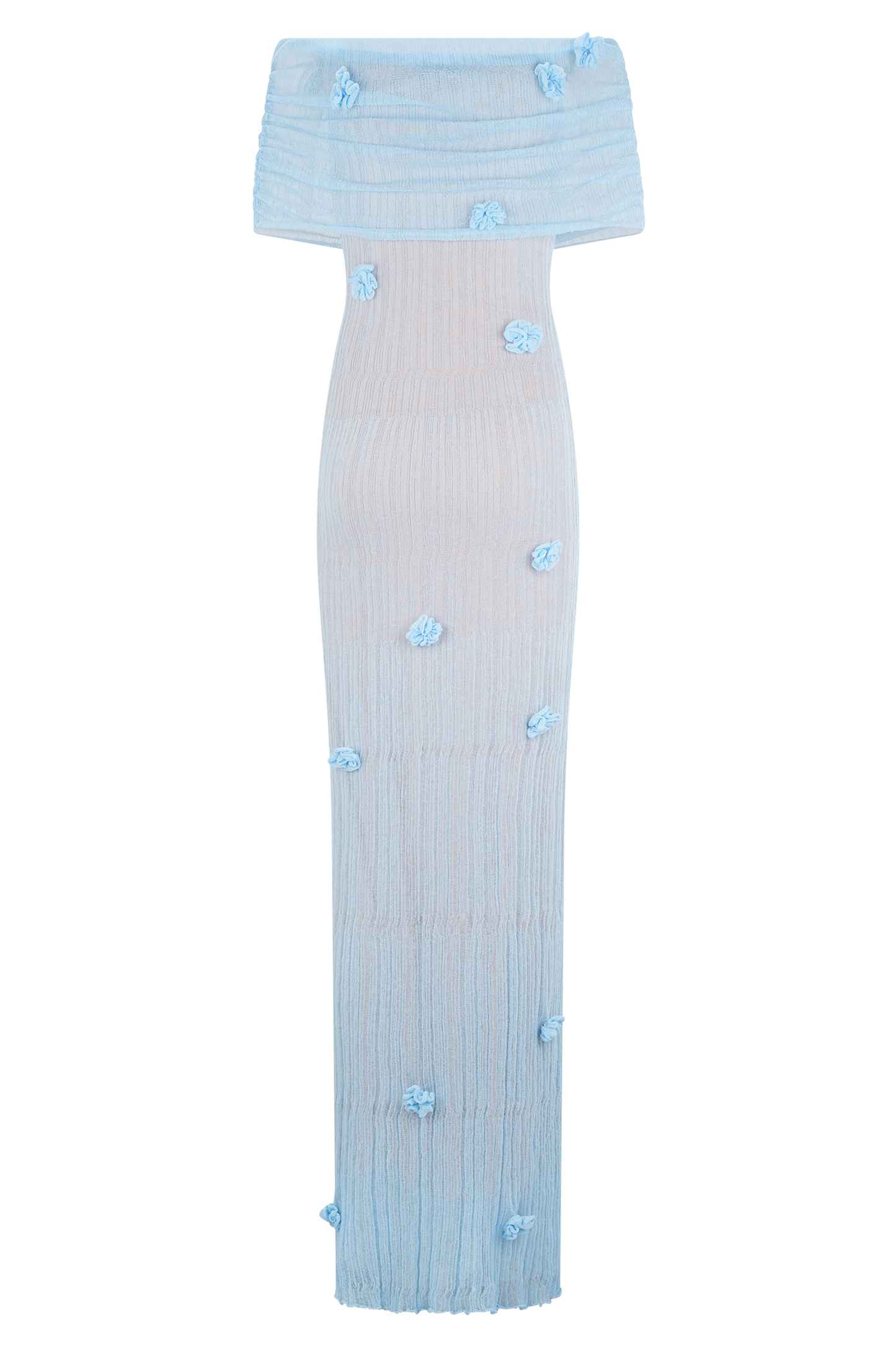 Brynn Orchid Knit Maxi Dress - Baby Blue