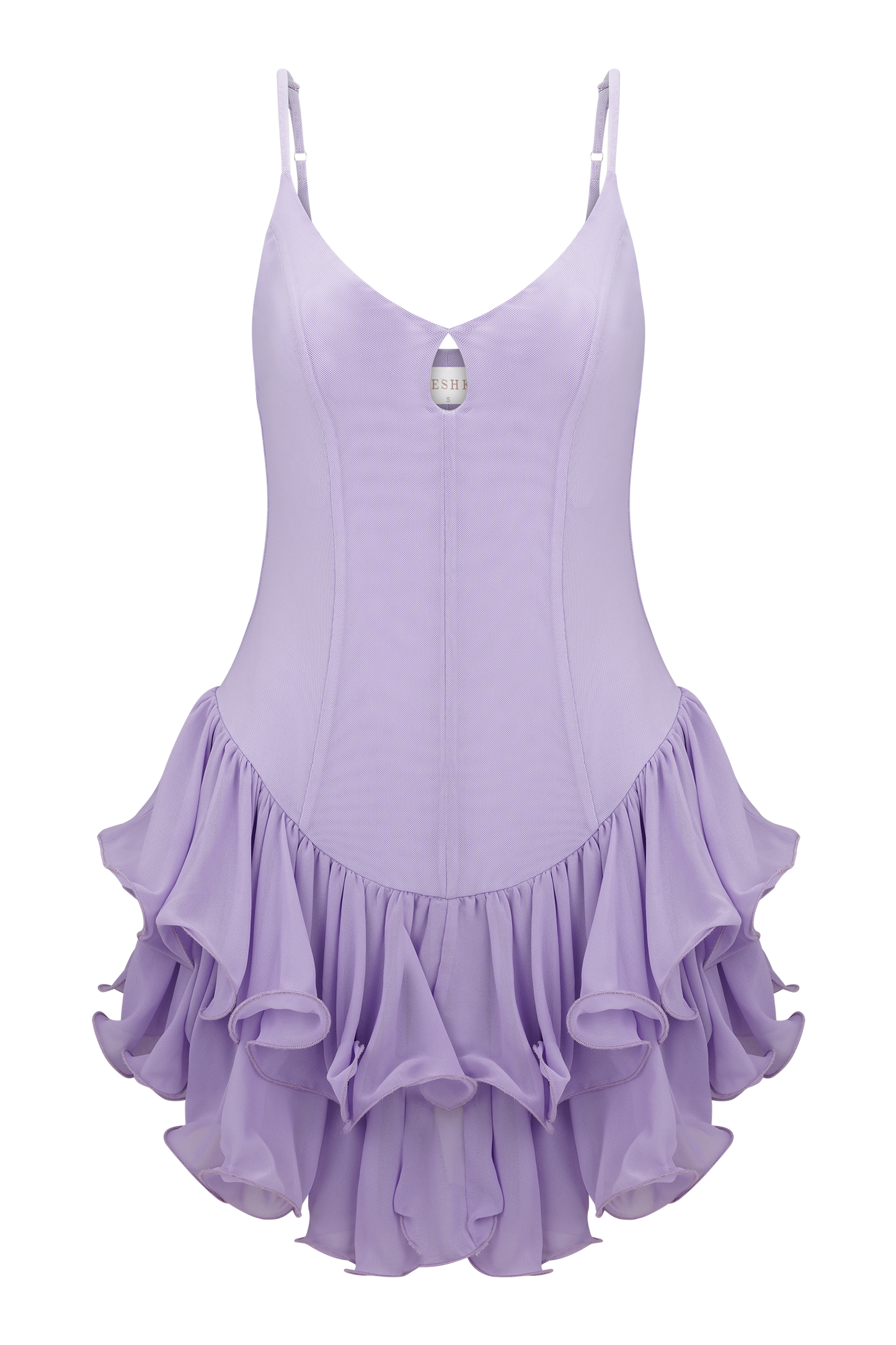 Calantha Ruffle Mesh Mini Dress - Lilac