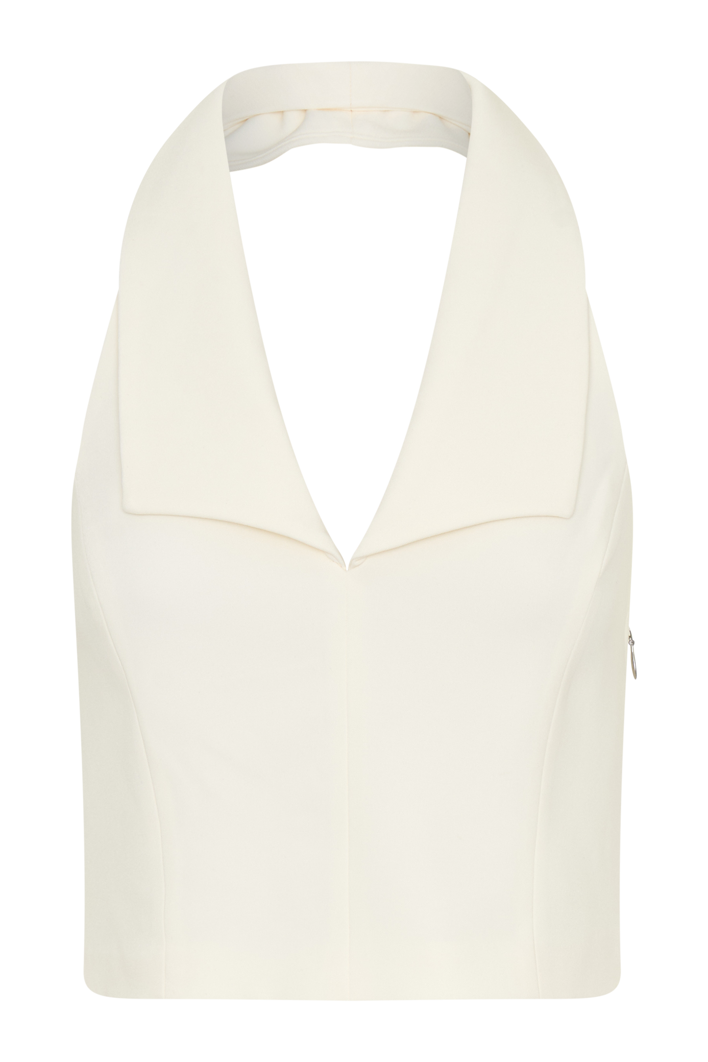 Calla Collared Sleeveless Halter Top - Ivory