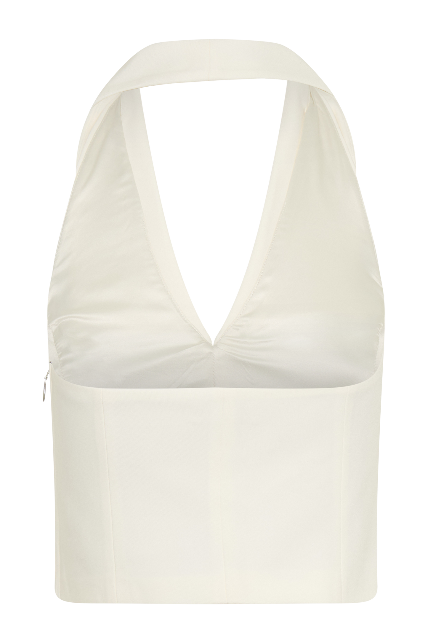 Calla Collared Sleeveless Halter Top - Ivory