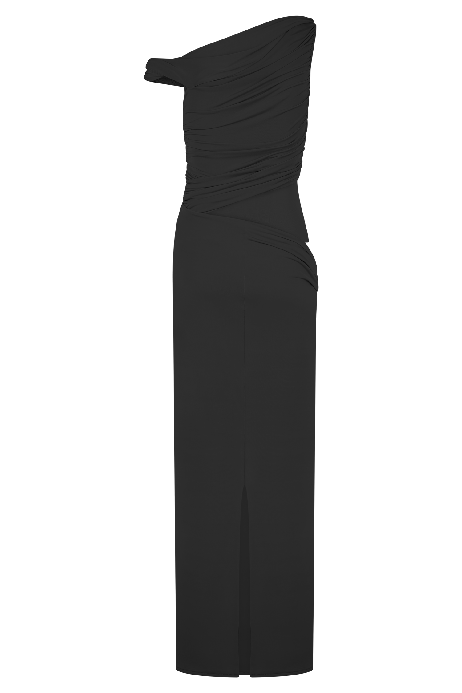 Callen One Shoulder Slinky Maxi Dress - Black #7