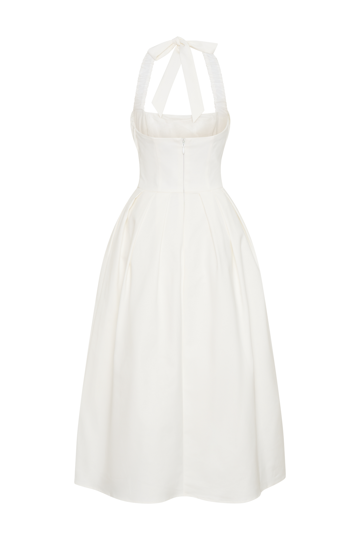Candy Halter Midi Dress - White