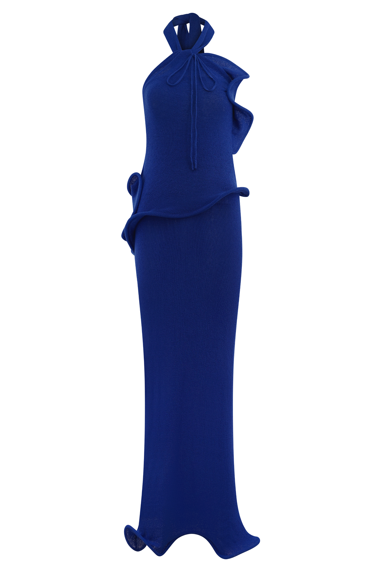 Caprice Halter Knit Maxi Dress - Cobalt #10