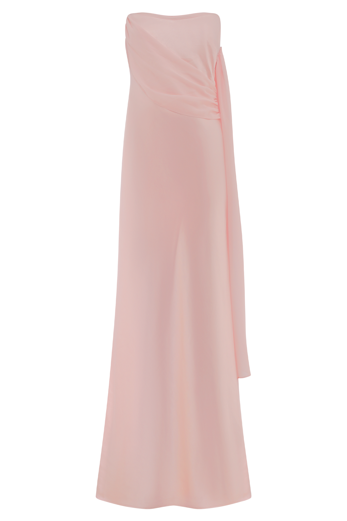 Carah Satin And Chiffon Maxi Dress - Pale Pink