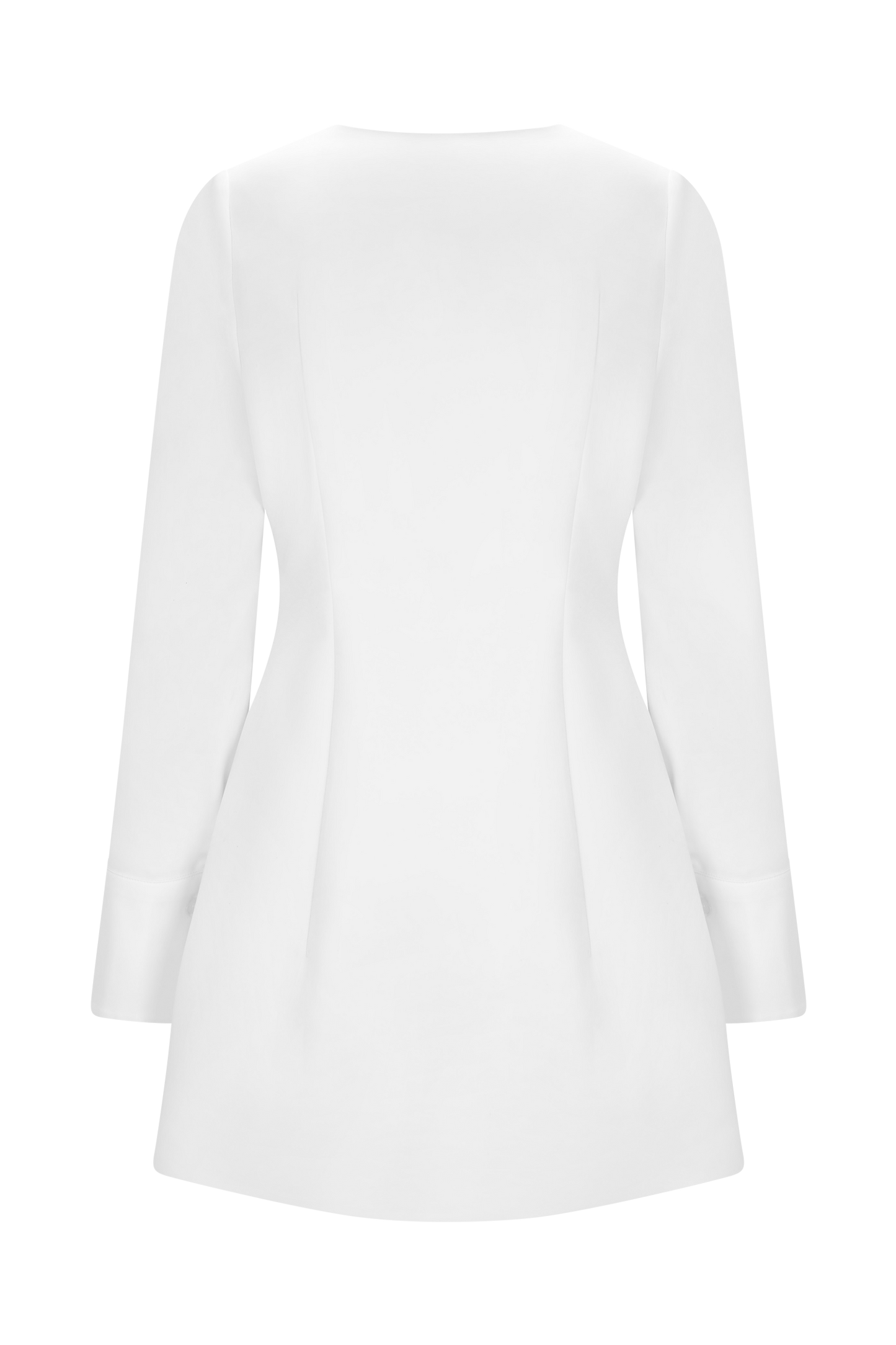 Carina Peplum Cotton Shirt Dress - White