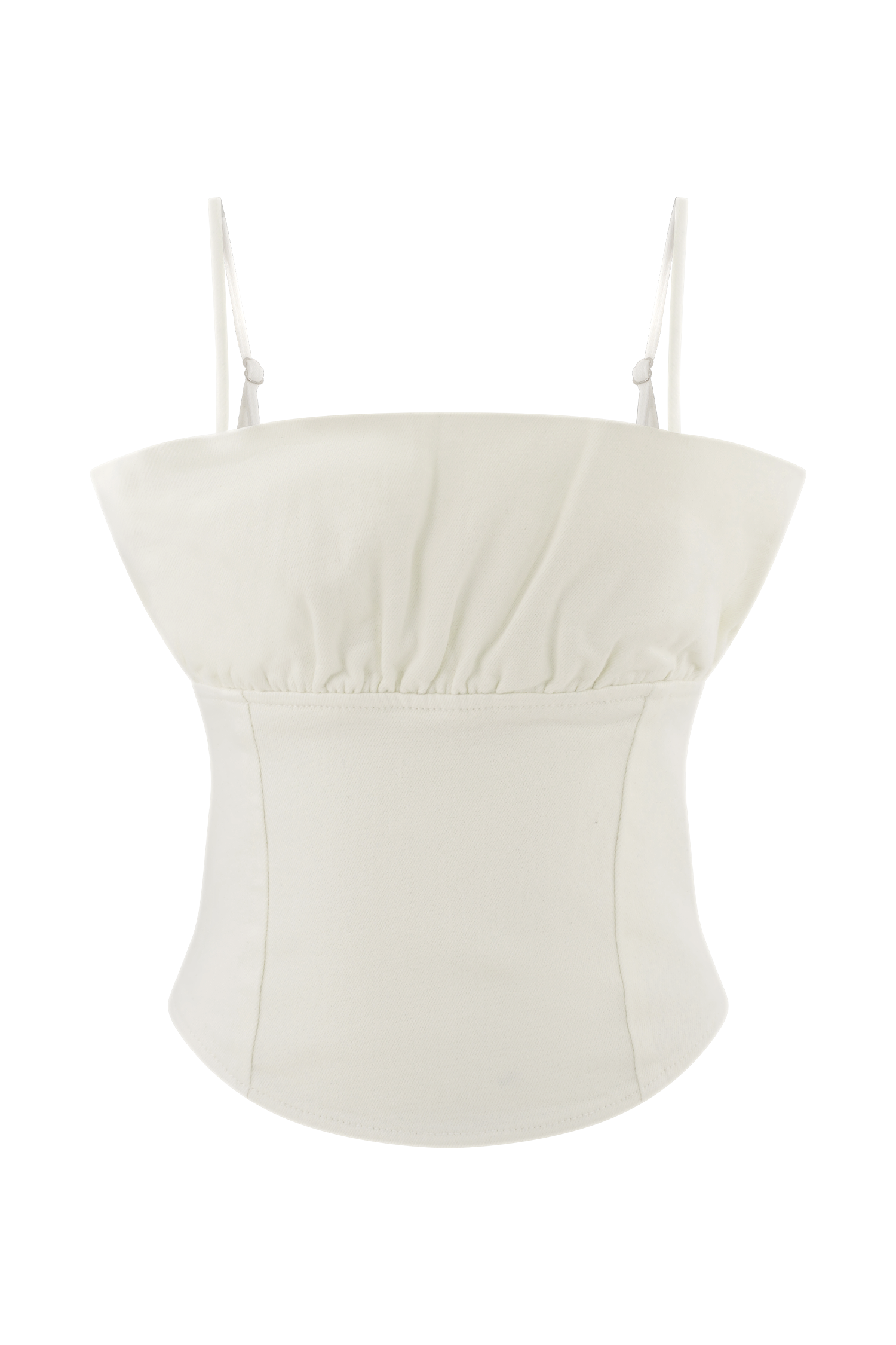 Cecilia Denim Frill Corset - White #9