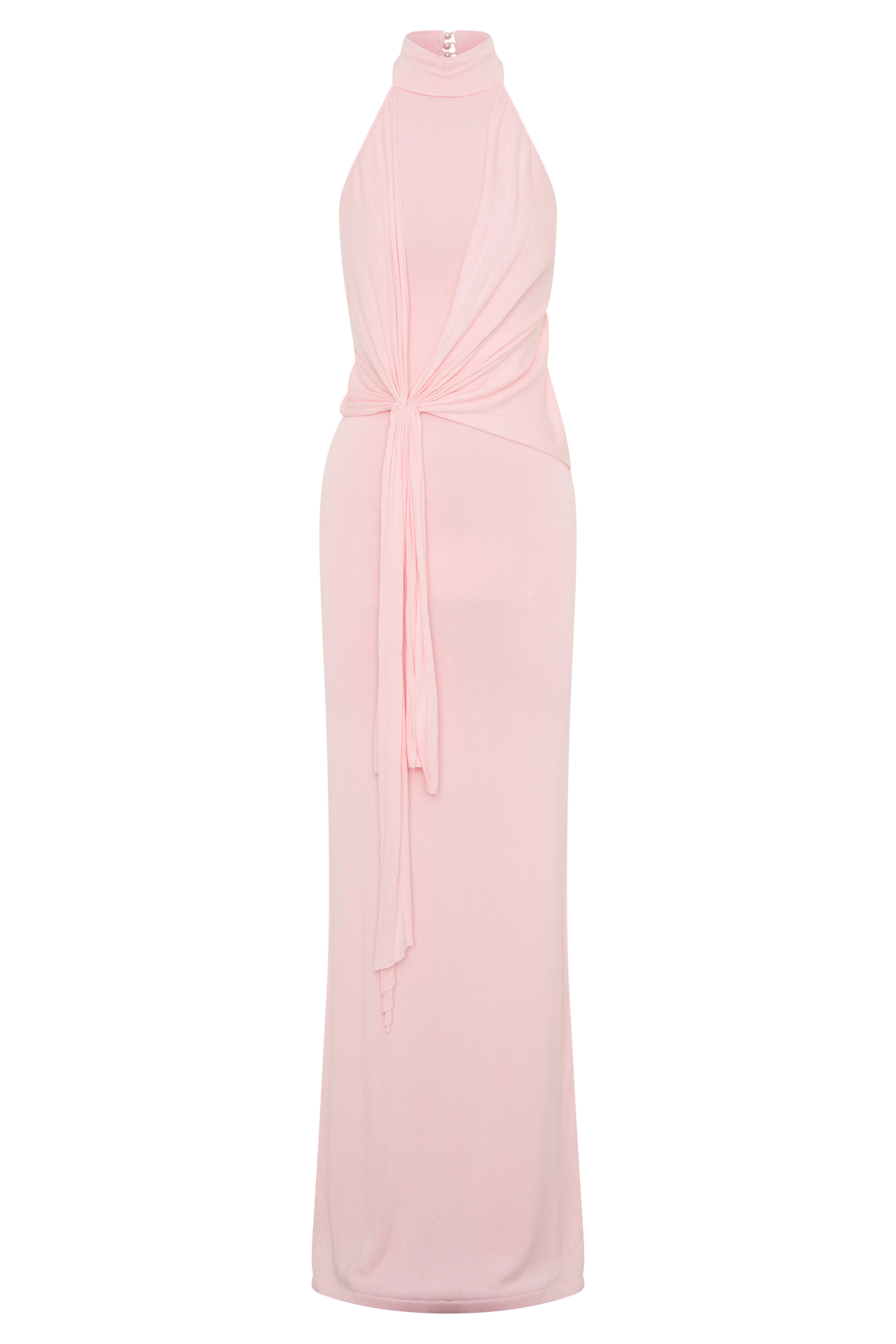 Cindylou Halter Knit Maxi Dress - Baby Pink