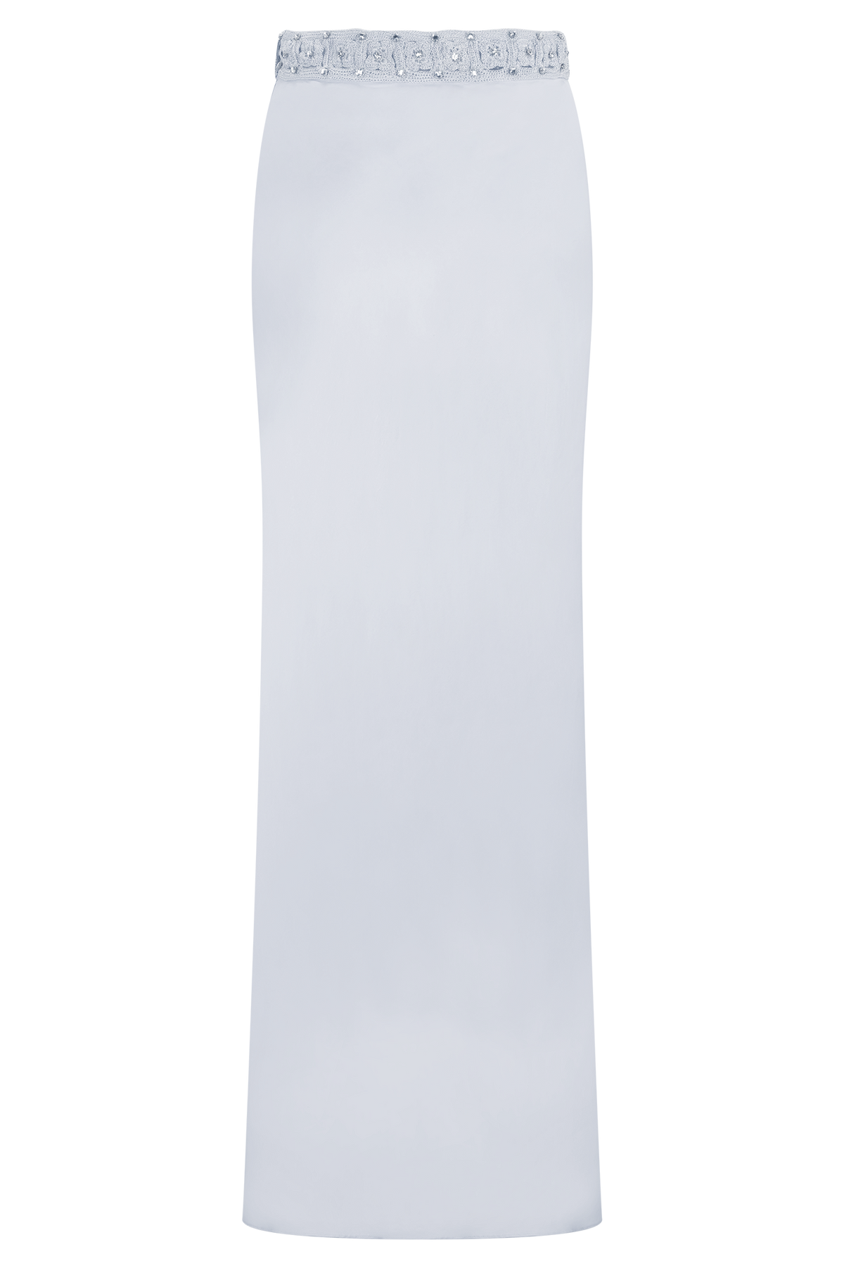 Clementine Chiffon Hand Beaded Maxi Skirt - Pale Blue