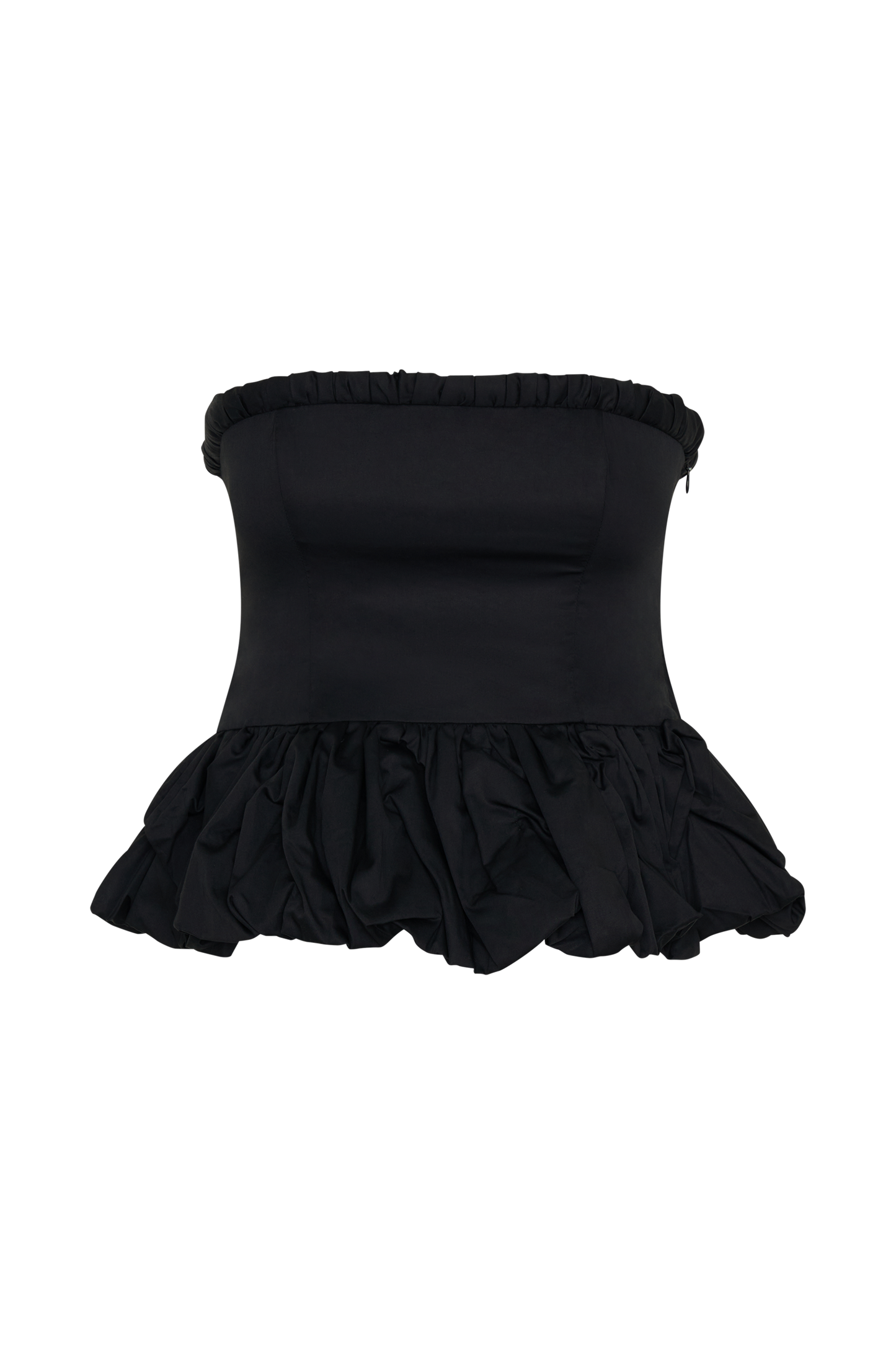 Cora Ruched Strapless Top - Black