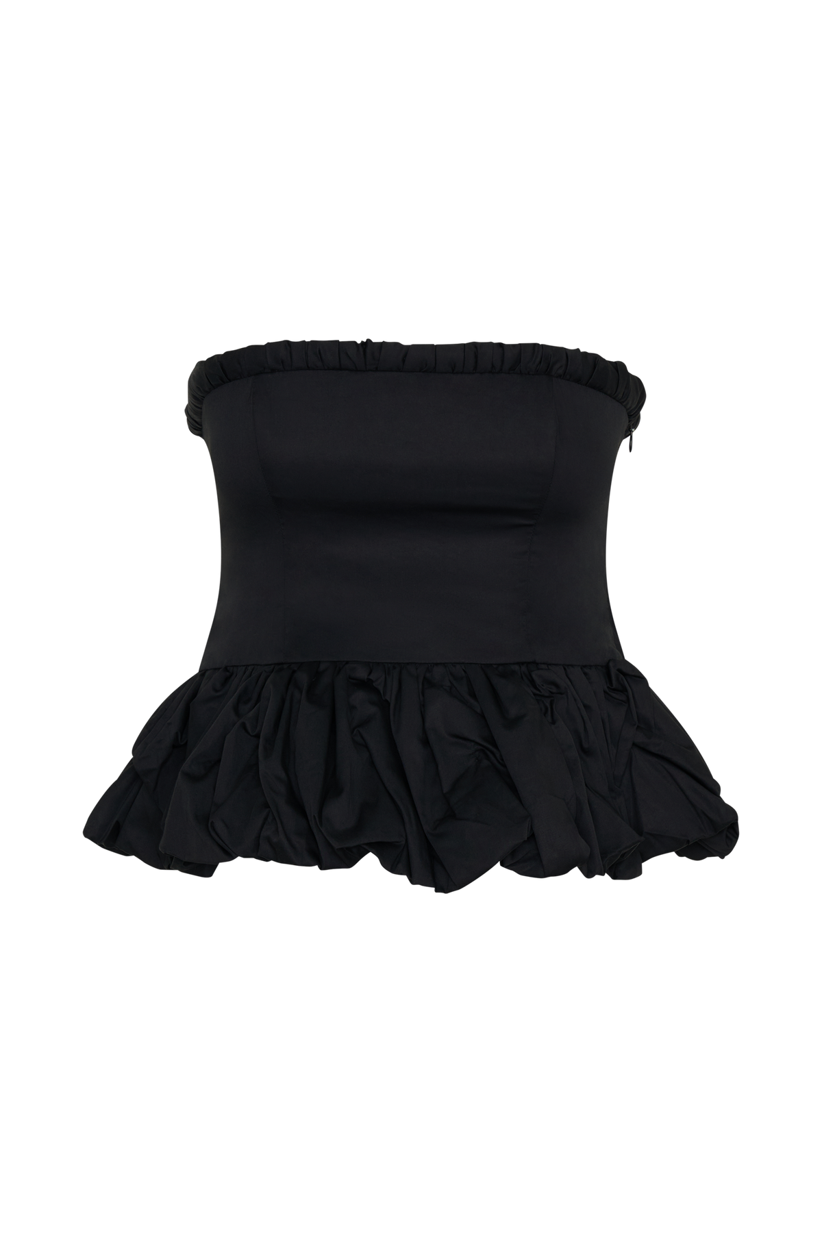 Cora Ruched Strapless Top - Black