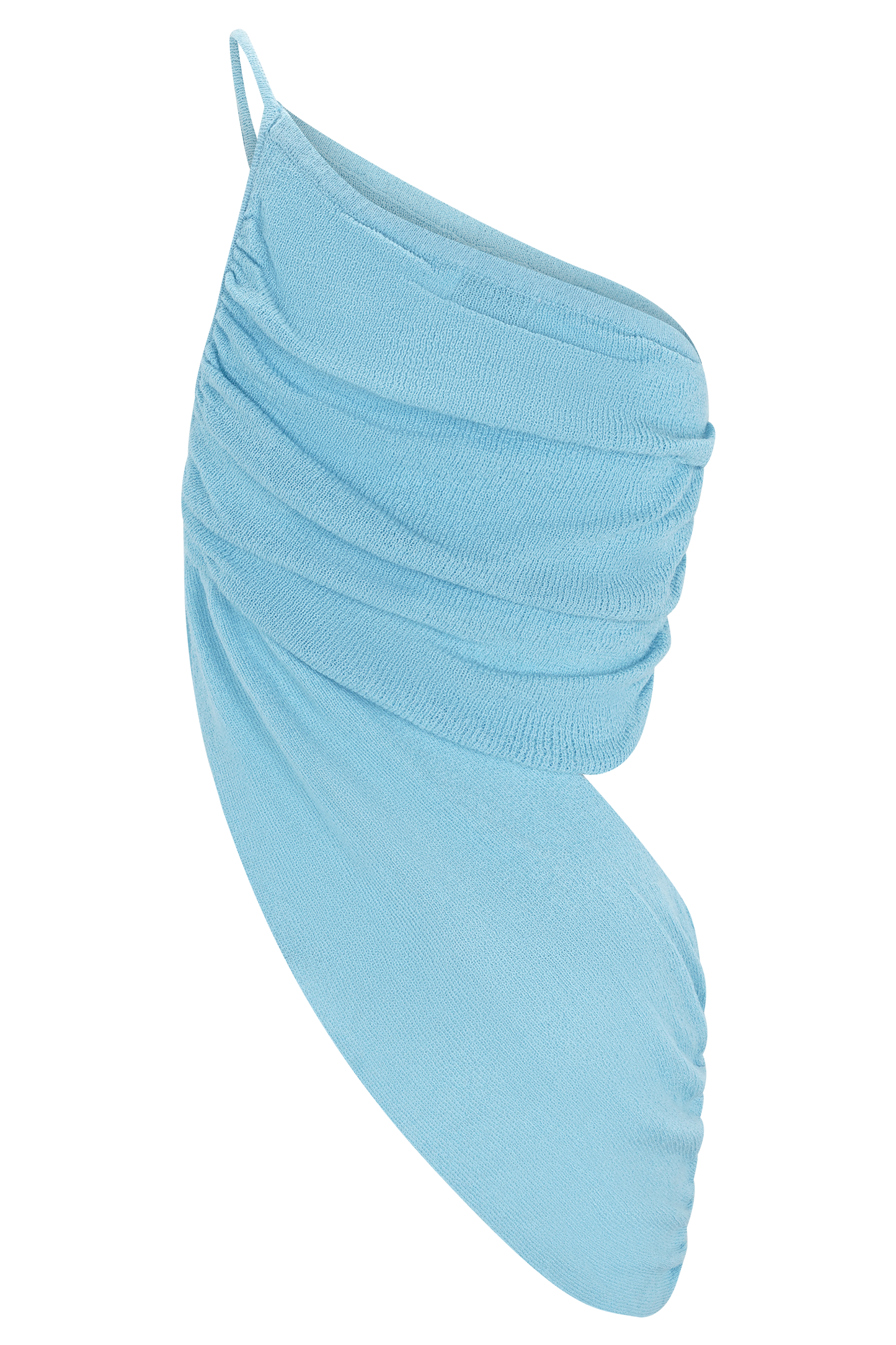 Corah Drape Knit Top - Cyan Blue