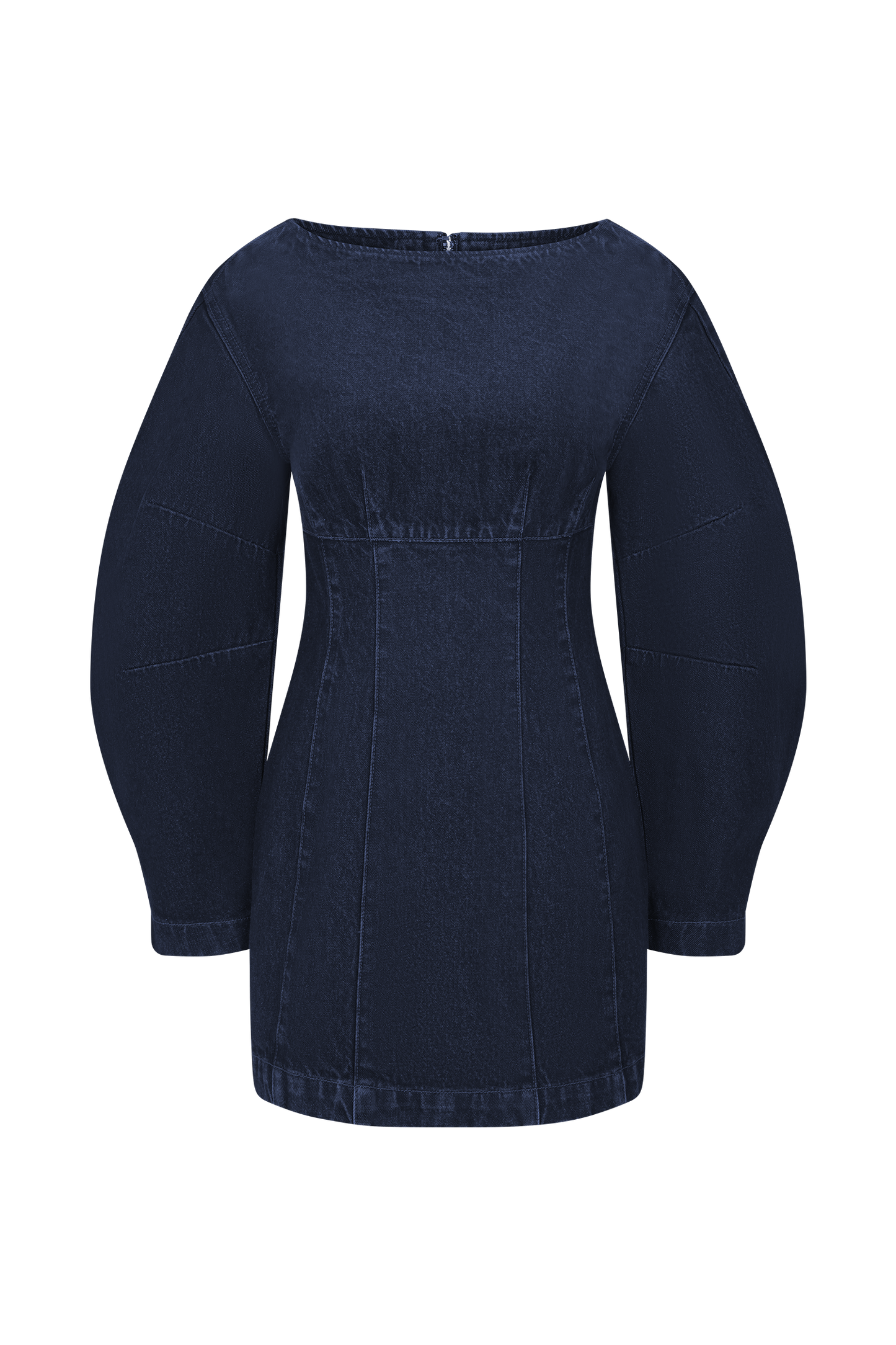 Cosmala Denim Long Sleeve Mini Dress - Indigo Blue