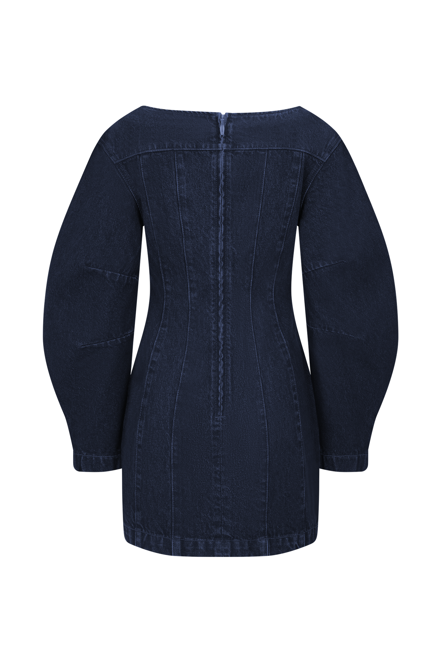 Cosmala Denim Long Sleeve Mini Dress - Indigo Blue