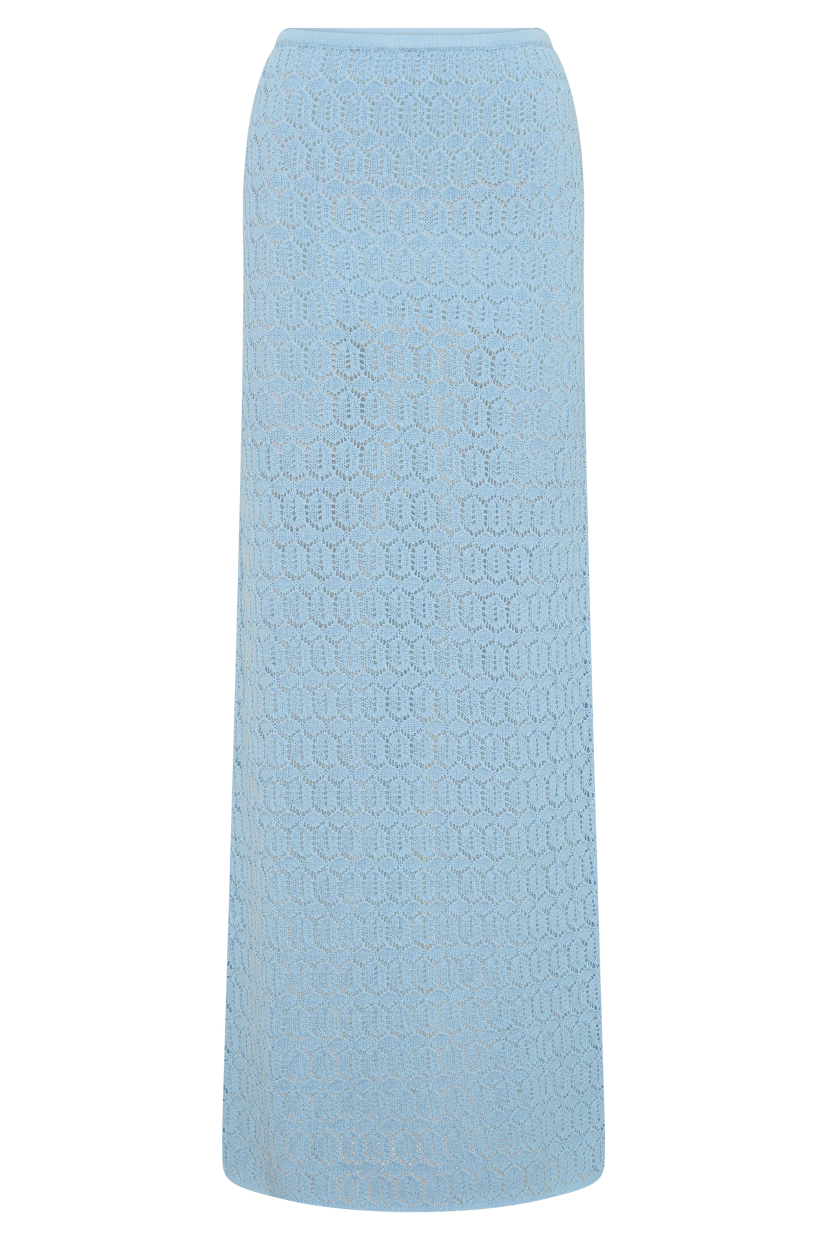 Courtney Crochet Knit Maxi Skirt - Pale Blue
