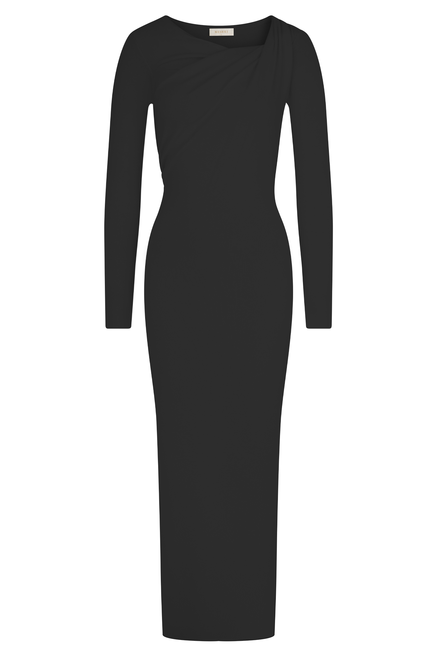 Culver Draped Twist Knit Midi Dress - Black #7