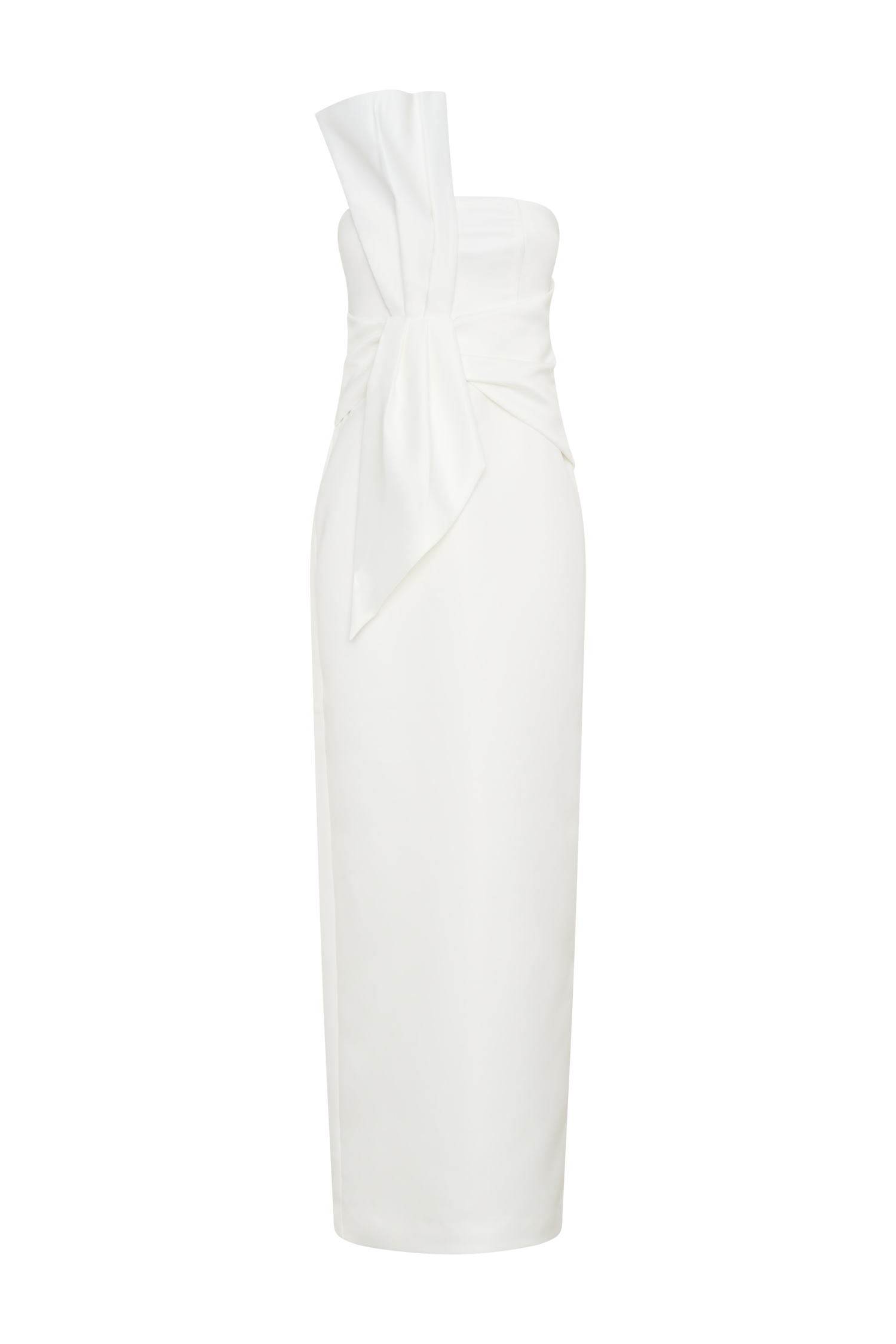 Cyrill Strapless Satin Structured Maxi Dress - White #7