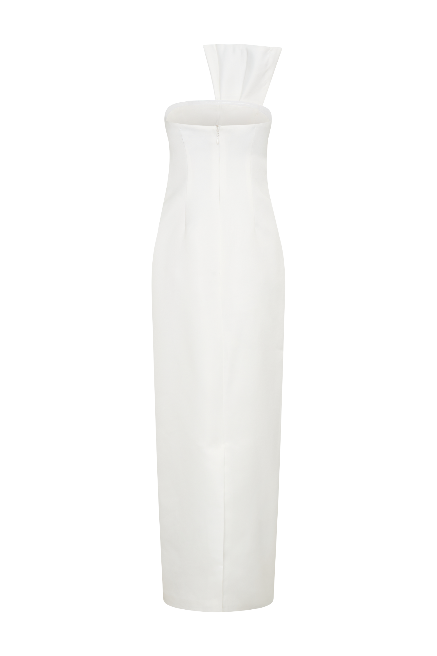 Cyrill Strapless Satin Structured Maxi Dress - White #6