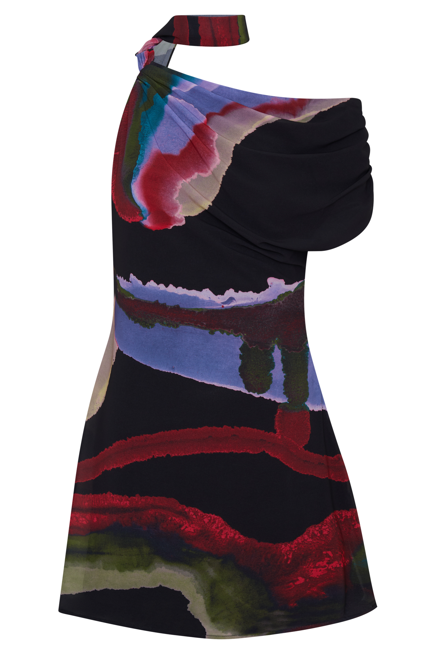 Daisie Chiffon Mini Dress - Multi Fluid Reverie Print