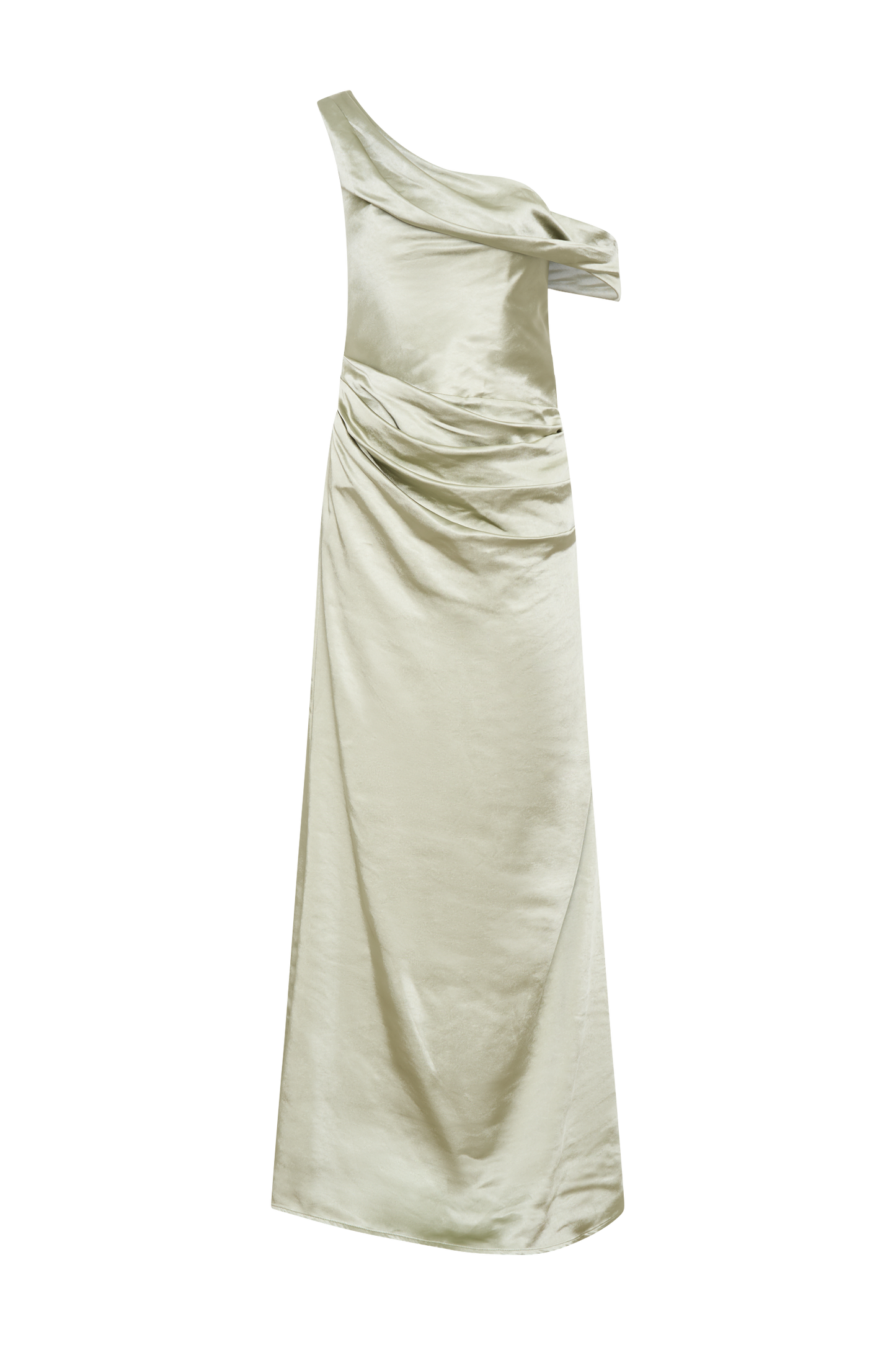 Dalia Off Shoulder Satin Maxi Dress - Sage