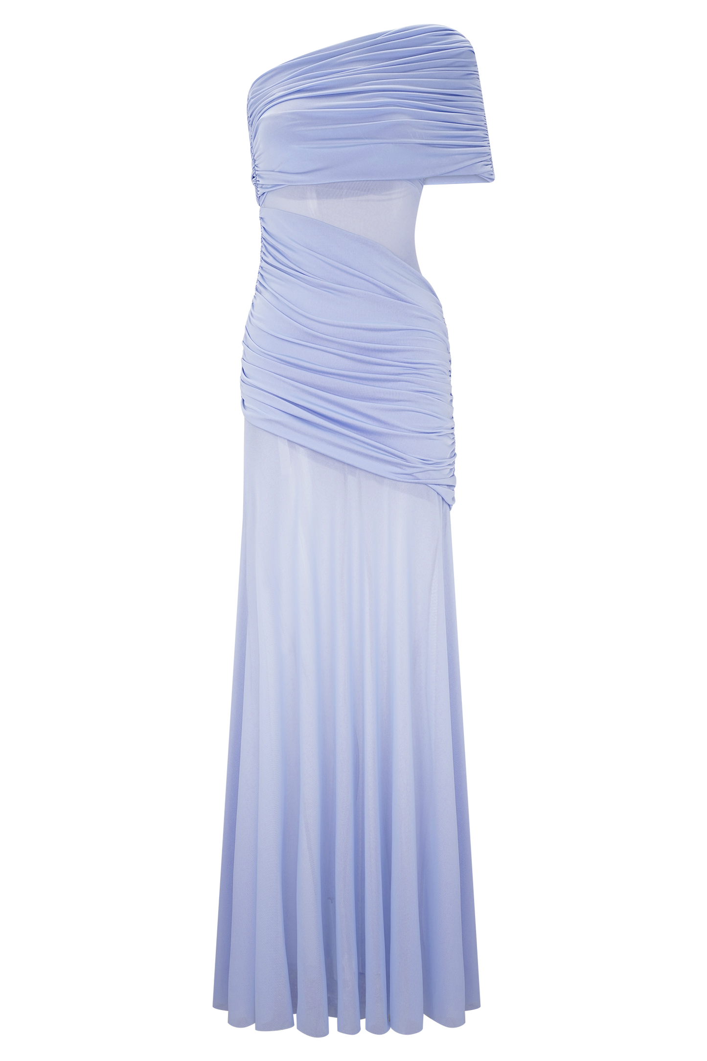 Dallas One Shoulder Mesh Maxi Dress - Lavender
