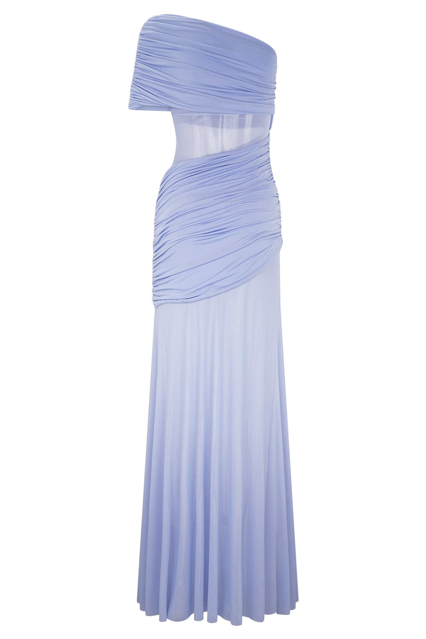 Dallas One Shoulder Mesh Maxi Dress - Lavender