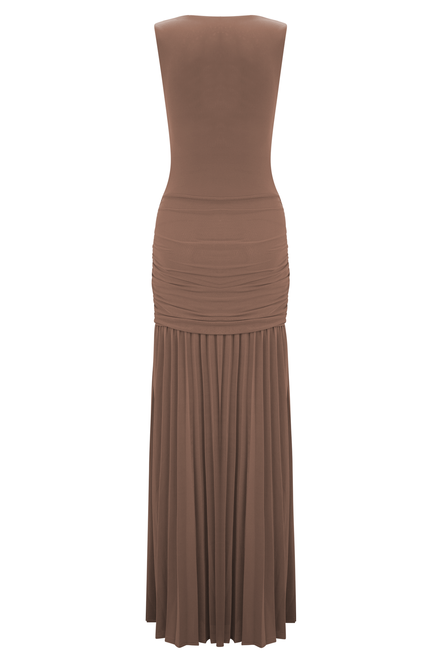 Dania Cowl Neck Slinky Maxi Dress - Mocha Mousse