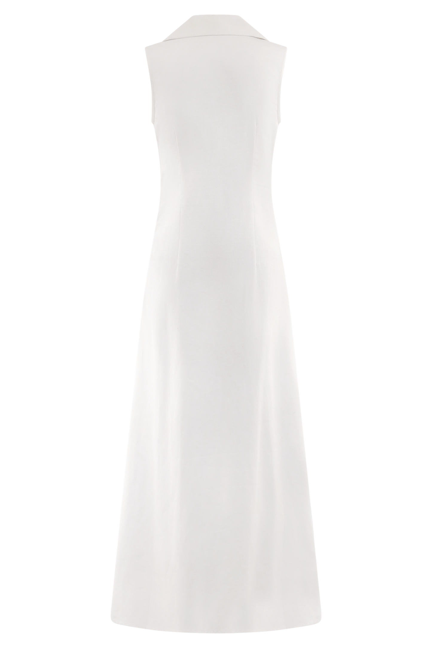 Dante Ruched Linen Midi Dress - White