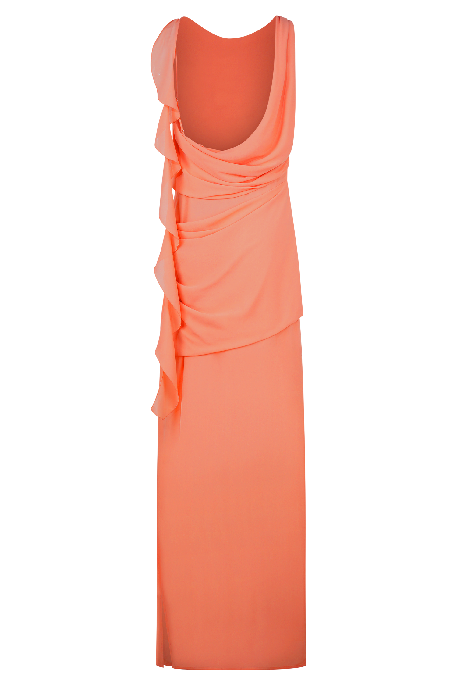 Daria Draped Chiffon Maxi Dress - Pastel Nectarine #6