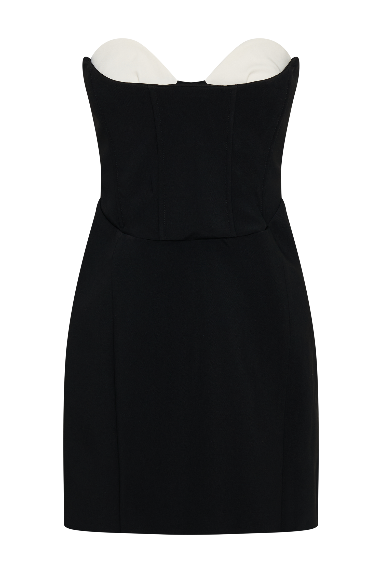 Deana Contrast Suiting Strapless Mini Dress - Black #11