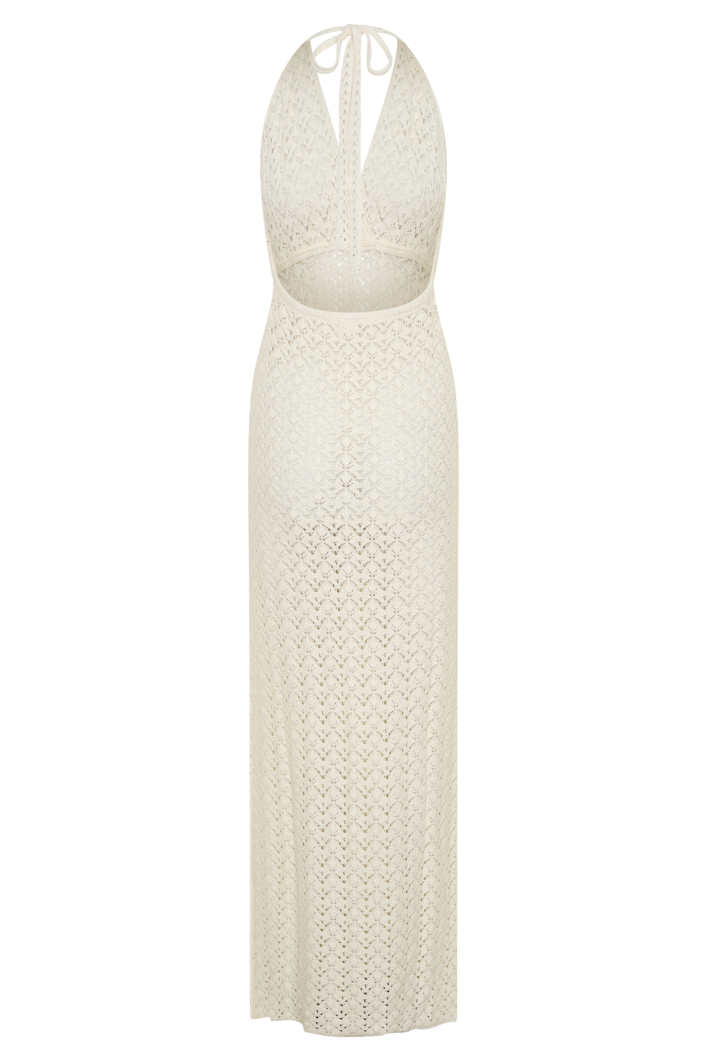 Deeliah Halterneck Crochet Maxi Dress - Ivory