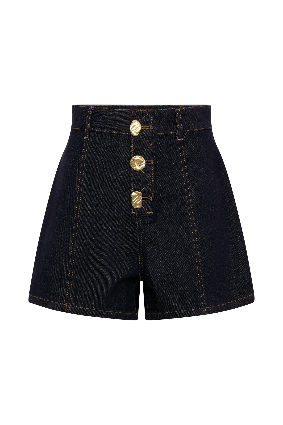 Demi High Waisted Denim Shorts - Washed Indigo Blue
