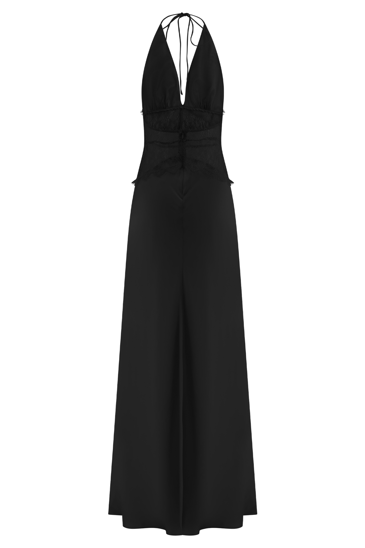 Dinah Lace And Satin Maxi Dress - Black