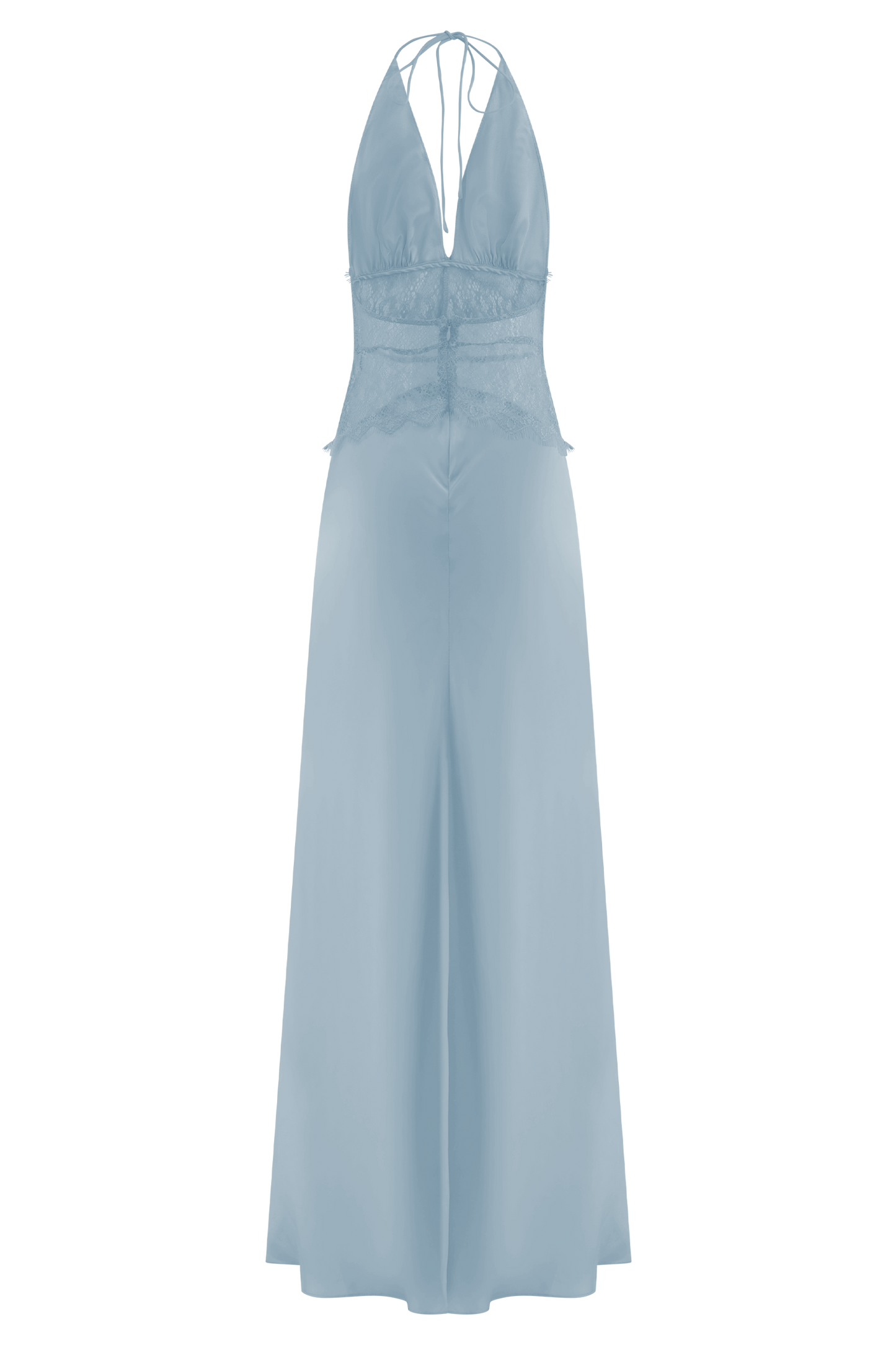 Dinah Lace And Satin Maxi Dress - Cornflower Blue