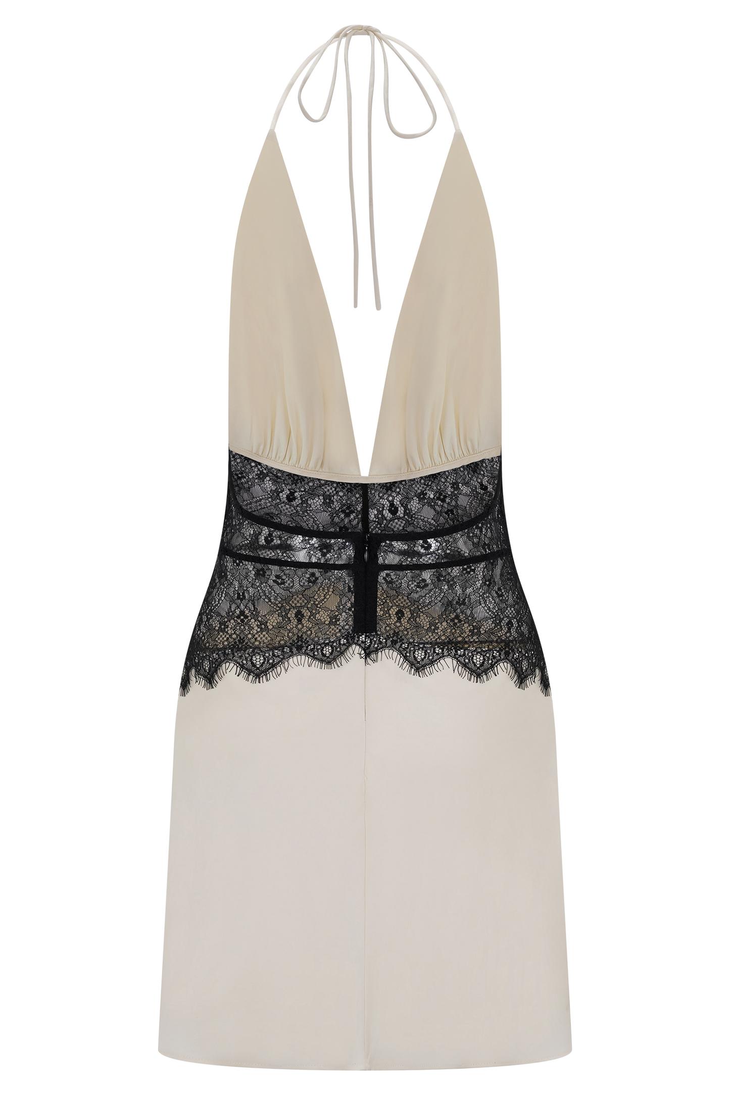 Dinah Lace And Satin Mini Dress - Black/Ivory