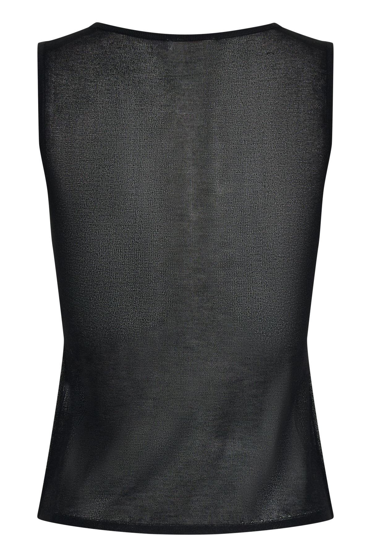 Dollie Sheer Knit Tank Top - Black