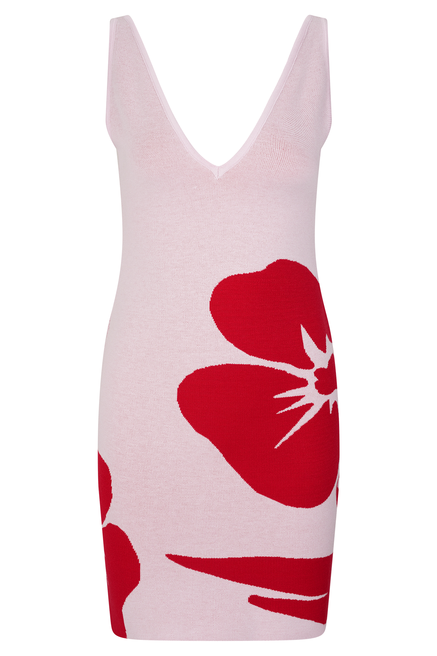 Dorothy Knit Print Mini Dress - Red Deco Fleur Print #9