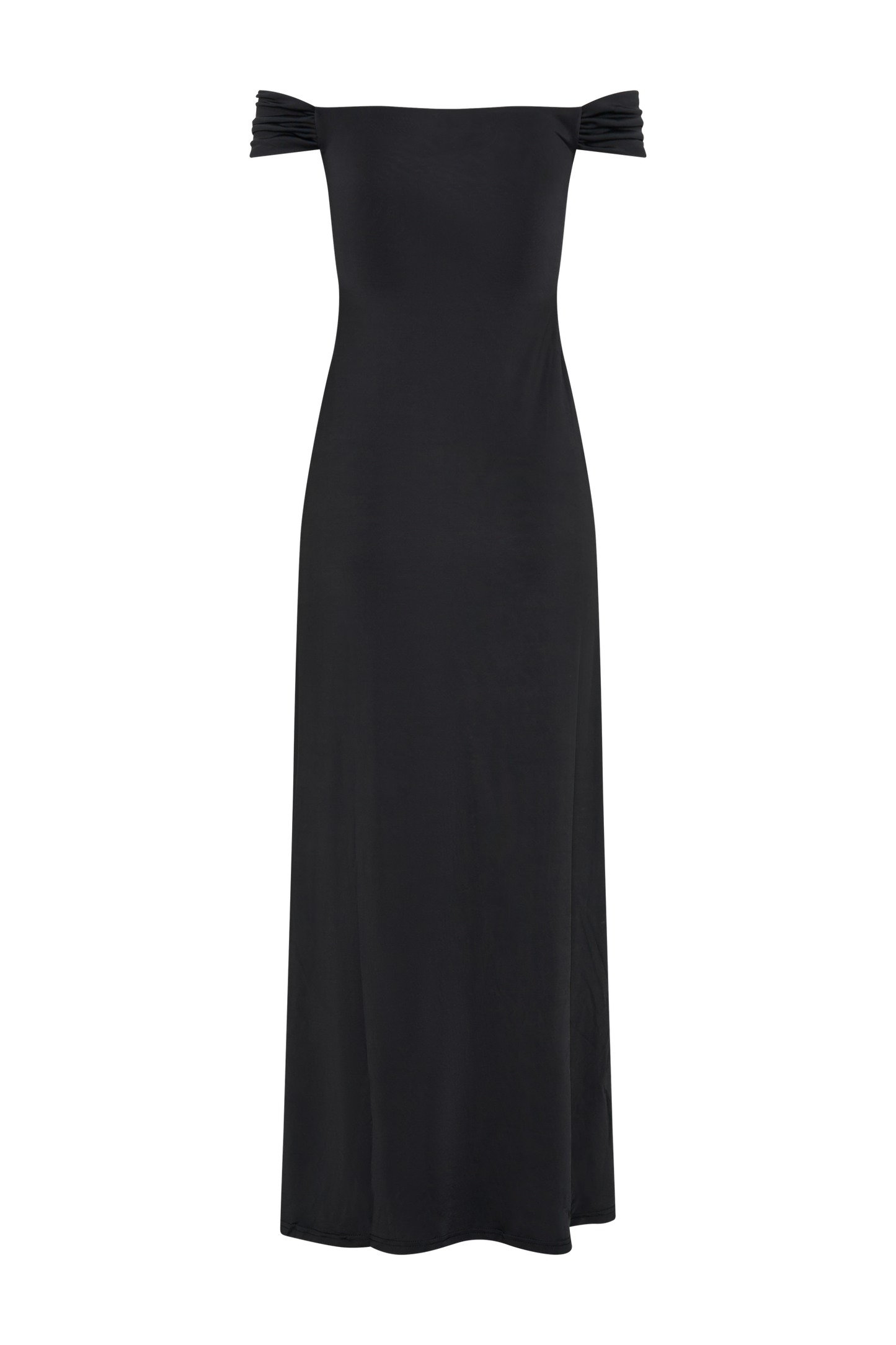 Eisley Slinky Off Shoulder Maxi Dress - Black
