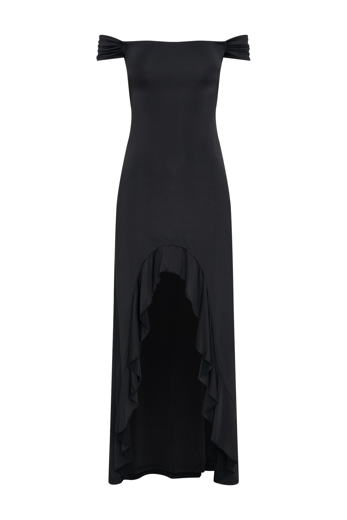 Eisley Slinky Off Shoulder Maxi Dress - Black