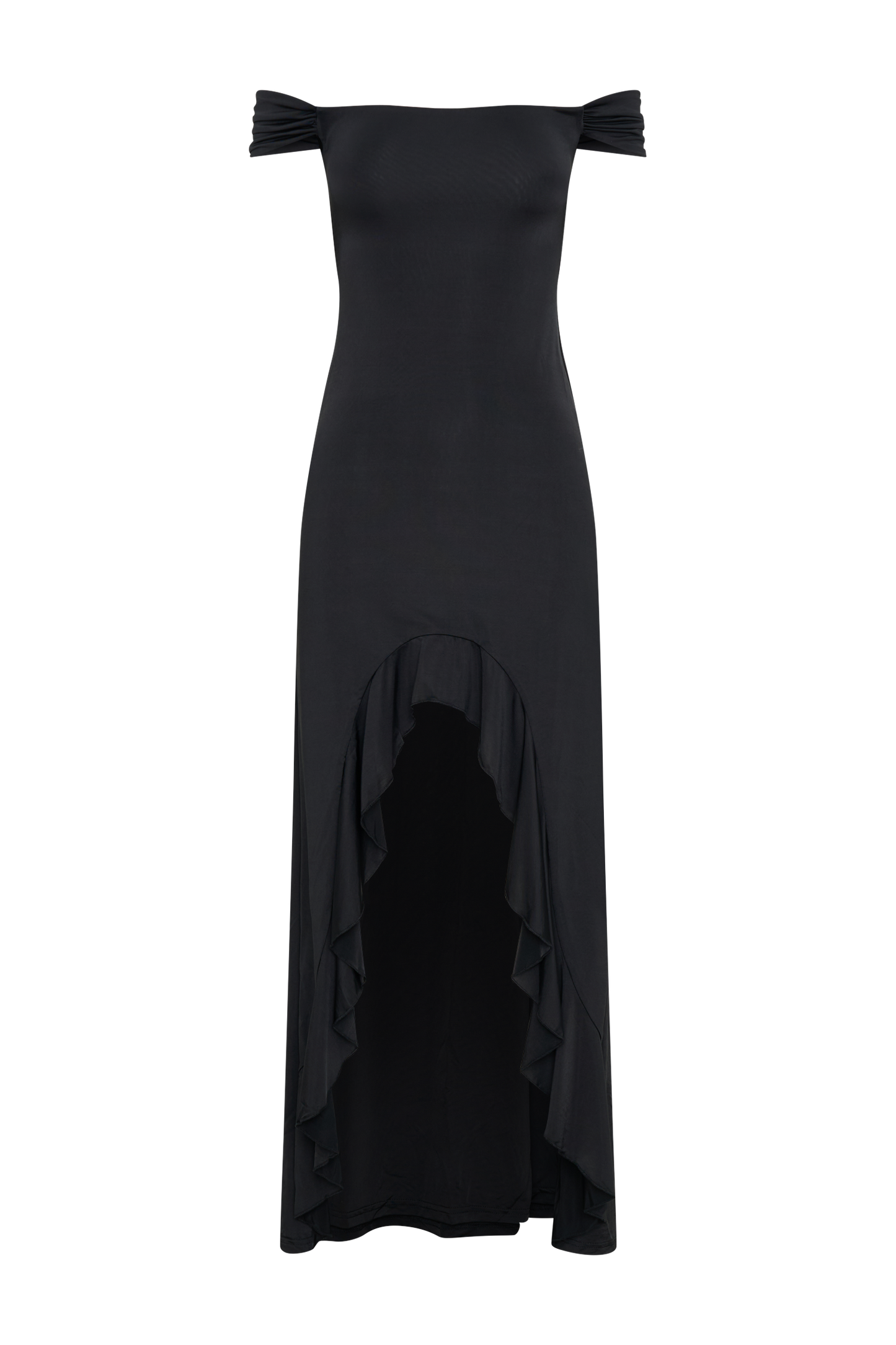 Eisley Slinky Off Shoulder Maxi Dress - Black