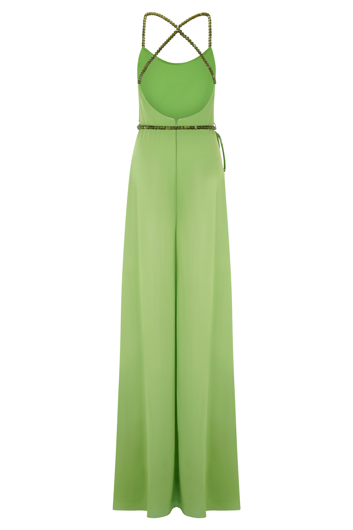 Elaine Chiffon Beaded Maxi Dress - Green