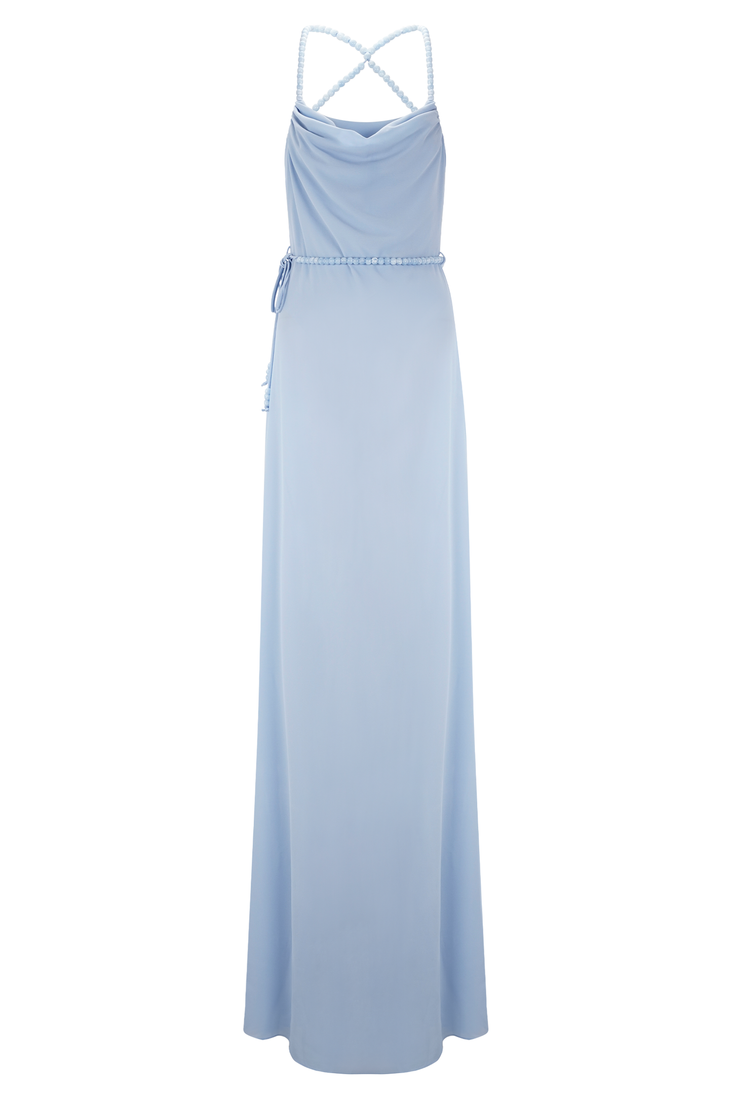 Elaine Chiffon Beaded Maxi Dress - Sky Blue