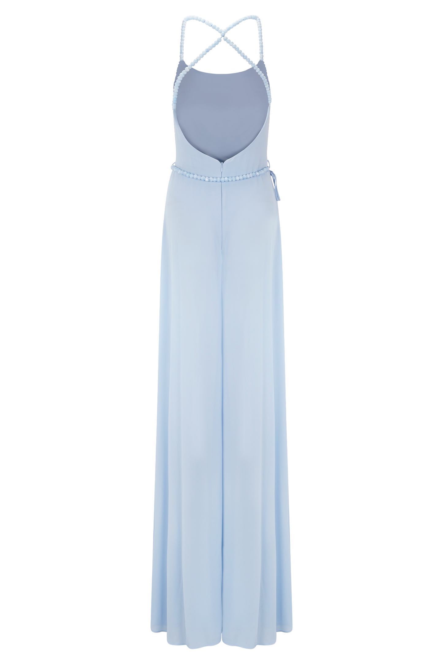 Elaine Chiffon Beaded Maxi Dress - Sky Blue