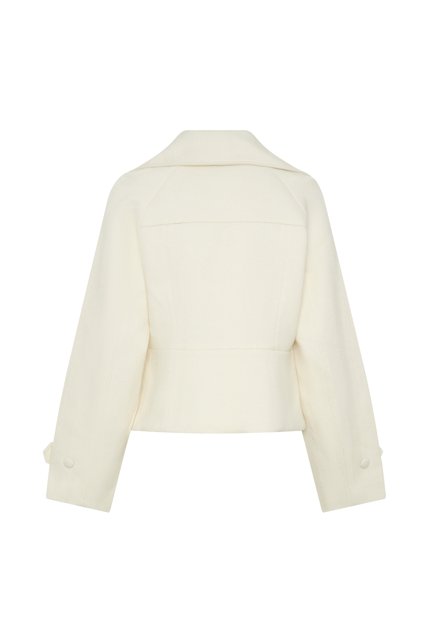 Elara Cropped Collared Jacket - Ivory